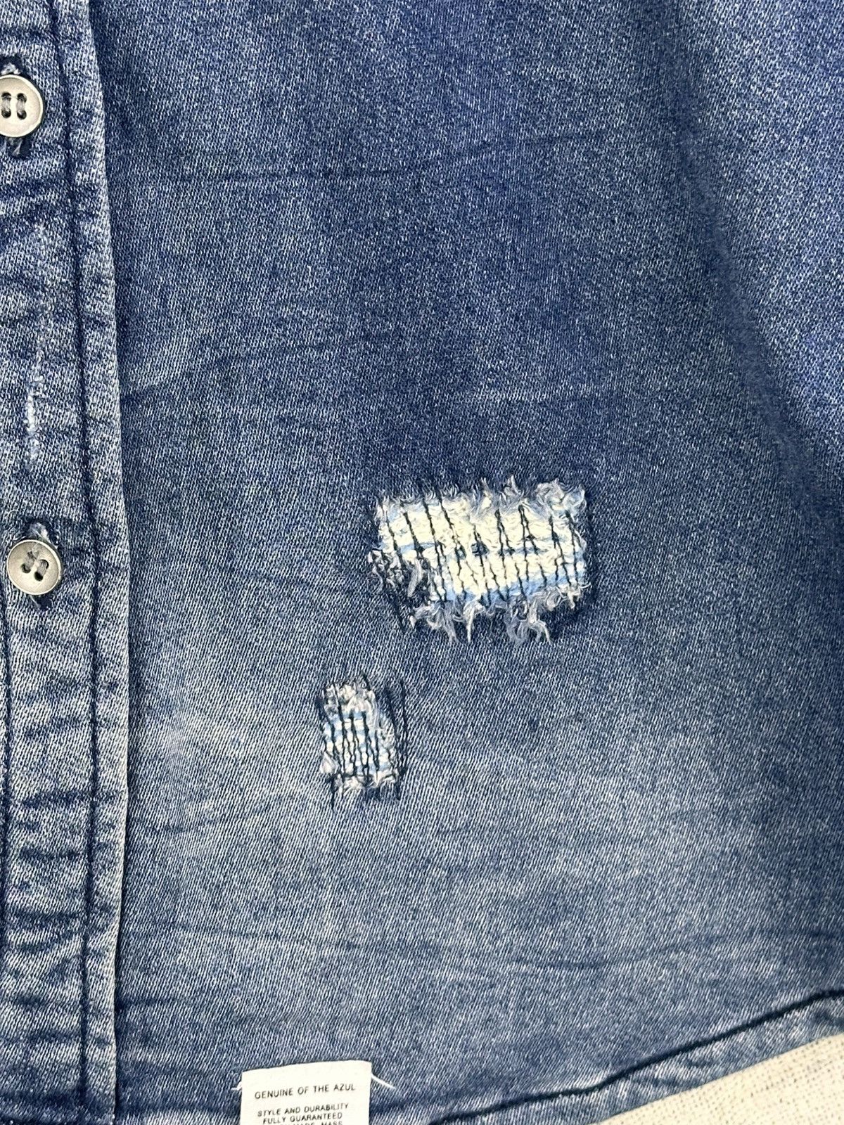 Japanese Brand Azul by Moussy Distressed Flannel Workwear Shirt Size US L / EU 52-54 / 3 - 11 Thumbnail