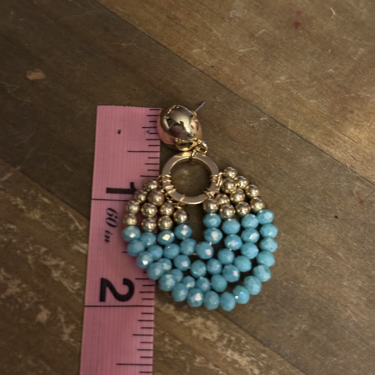 Other Gold and turquoise beaded post earrings Size ONE SIZE - 4 Thumbnail