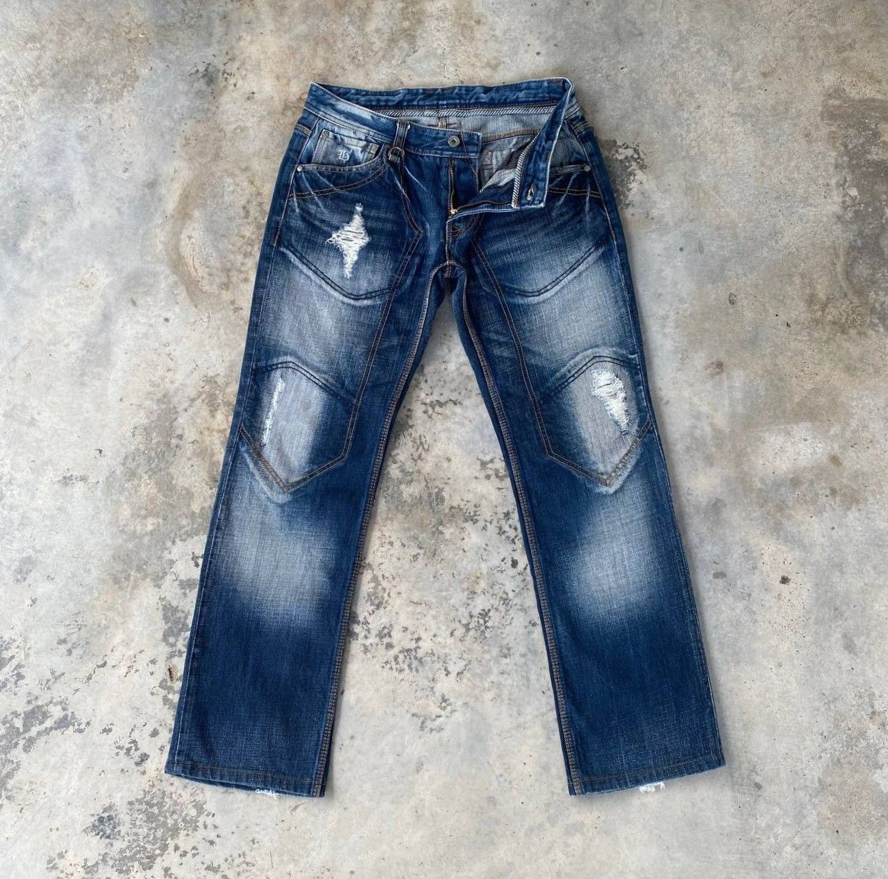 HIDEAWAYS Japan Hideaways Nicole Distressed "Engineered"Panelled Denim Size US 30 / EU 46 - 6 Thumbnail