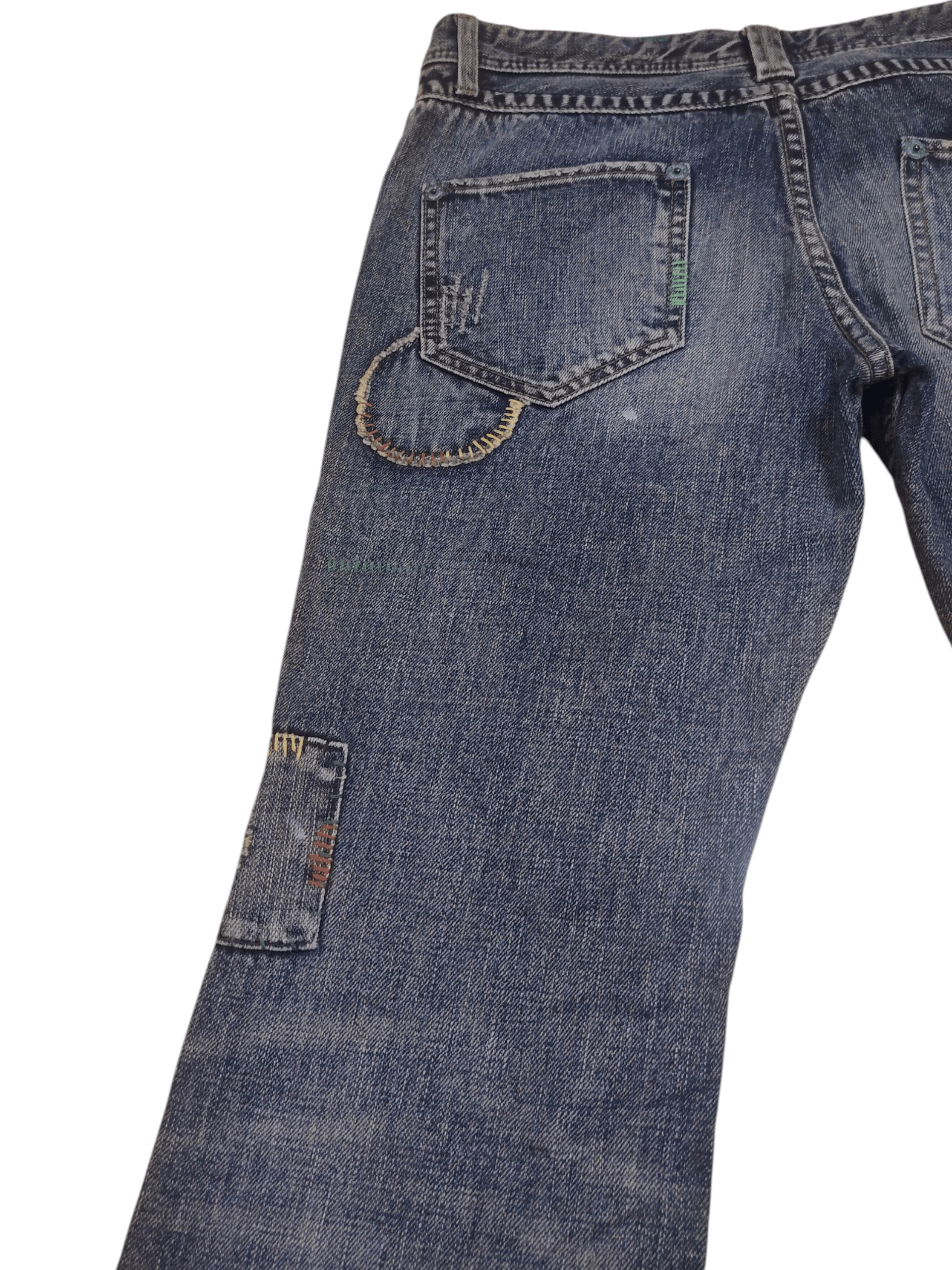 Undercover Rare!!! Back Number Patchwork Boro Flared Jeans Distressed Size US 32 / EU 48 - 17 Thumbnail