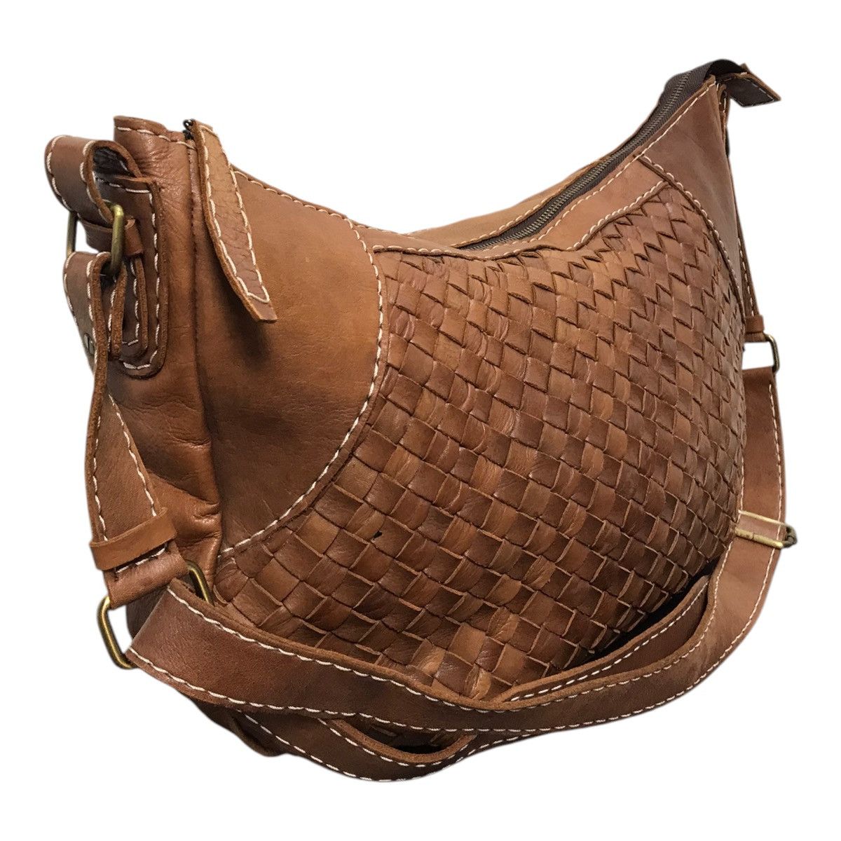 Japanese Brand × Leather Vintage Leather Brown Sling Bag Size ONE SIZE - 4 Thumbnail