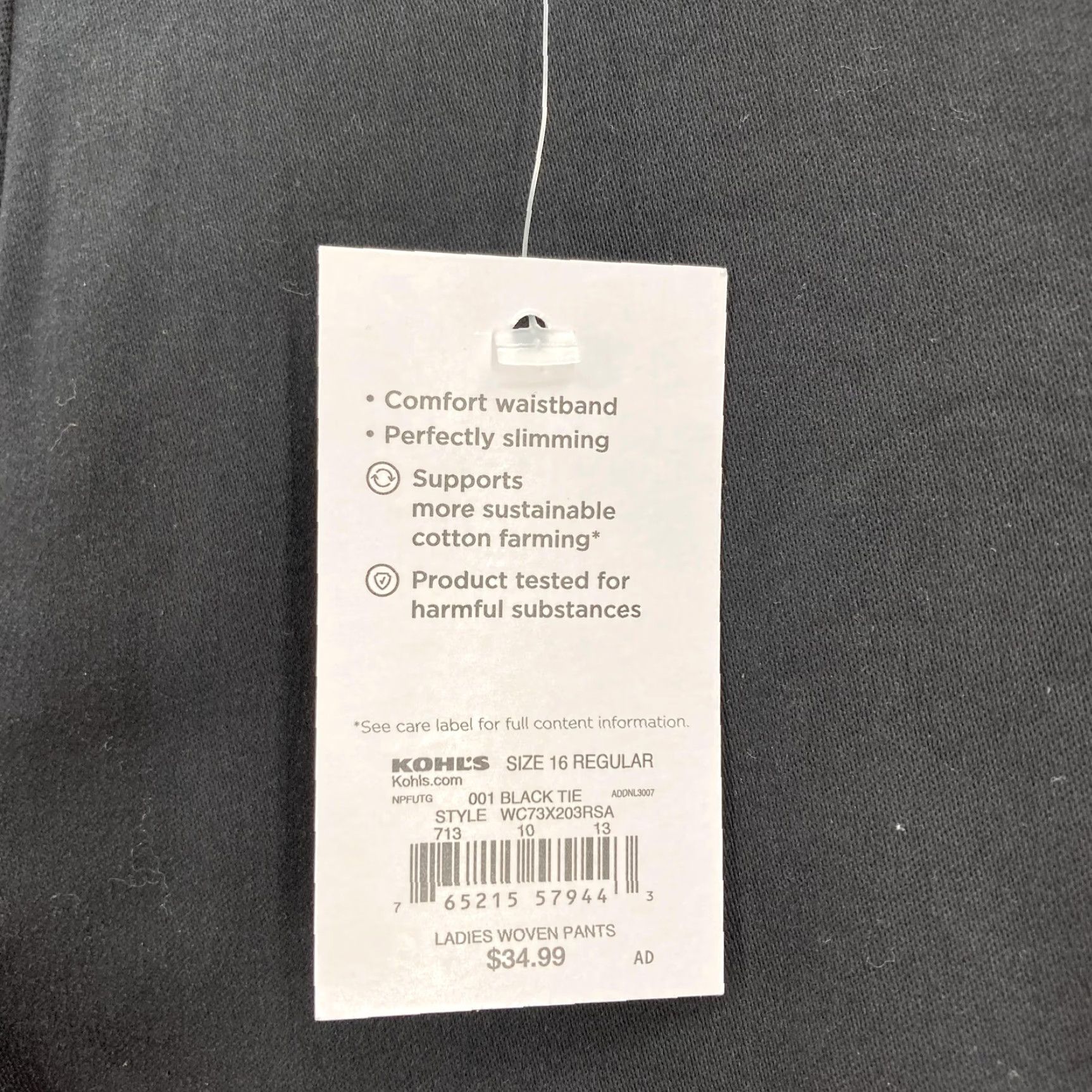 Croft & Barrow Croft & Barrow Pants Womens 16 Black Effortless Stretch Straight Leg Mid Rise Pull On Casual Workwear Shirt? Size 38" / US 16 / IT 52 - 4 Thumbnail