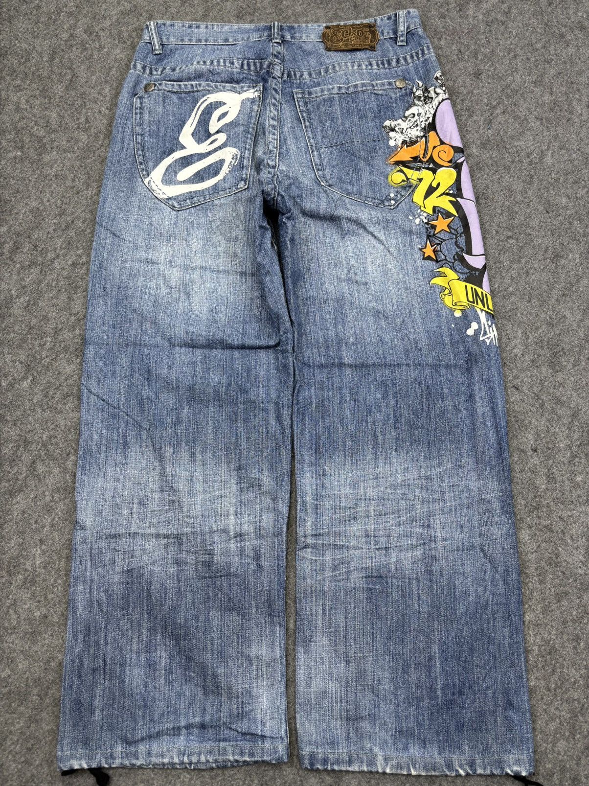 Ecko Unltd. 💥Baggy💥Ecko Spell Out Rapper Denim F834 Size US 33 - 19 Thumbnail