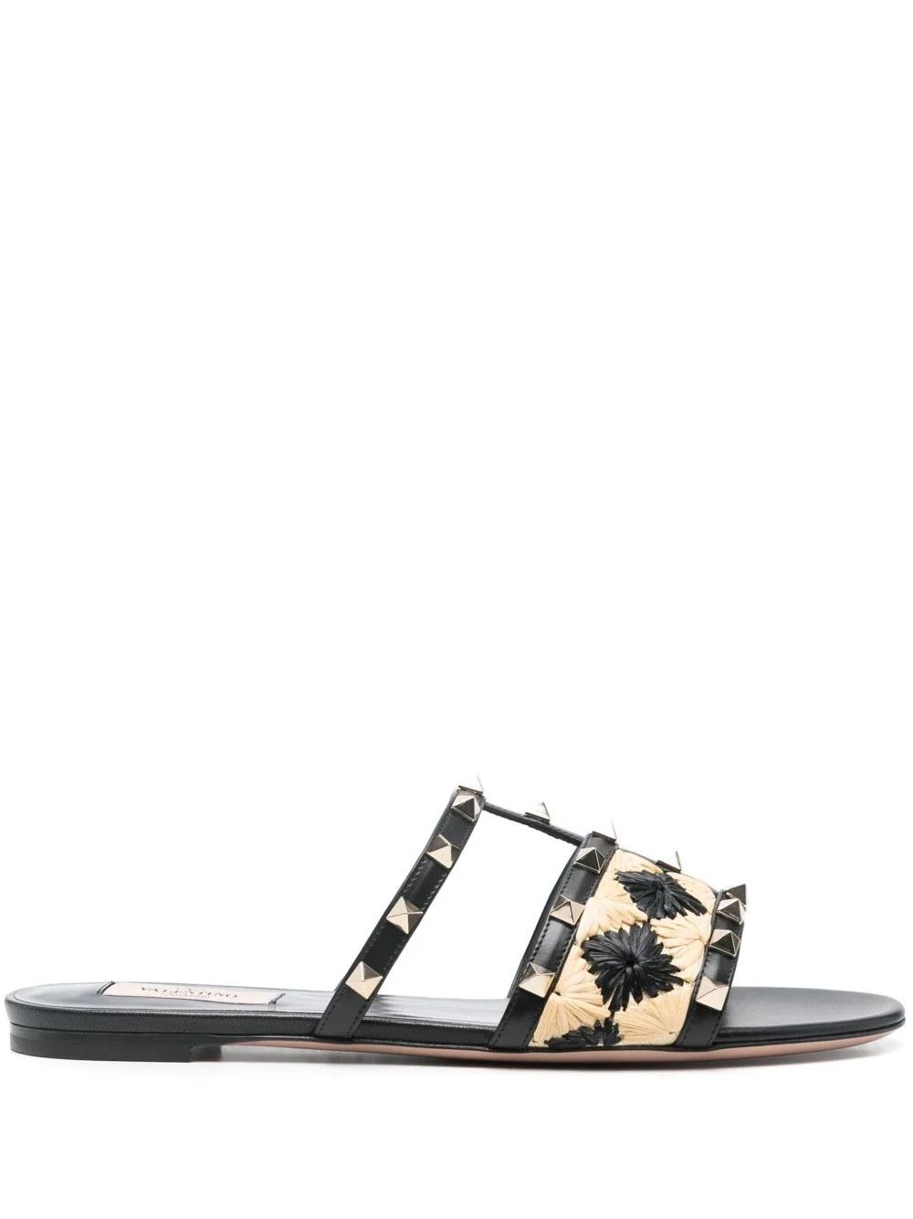 Valentino os11x0126 Rockstud Slides in Black Size US 9 / IT 39 - 1 Thumbnail