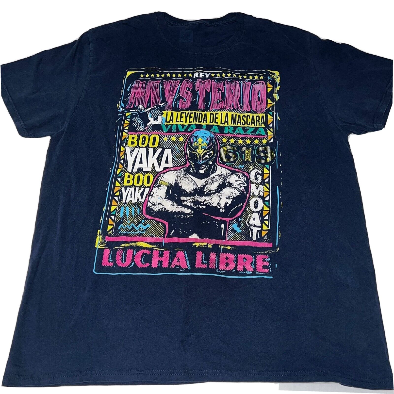 WWE Rey Mysterio WWE Men's Large Lucha Libre T-Shirt Blue Size US L / EU 52-54 / 3 - 1 Thumbnail