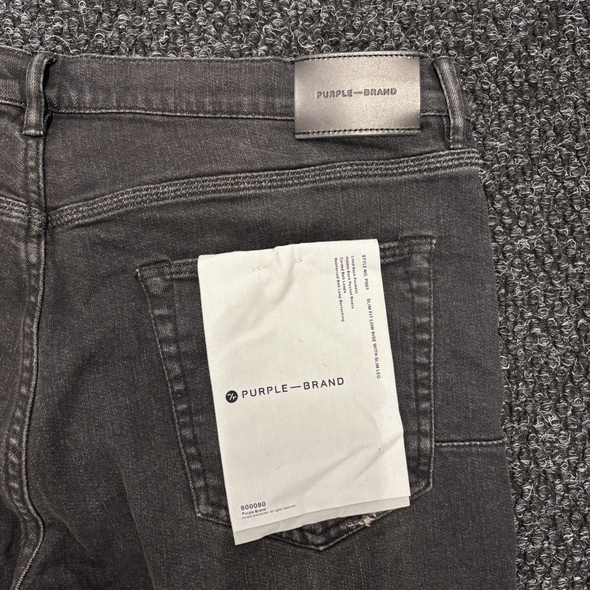 Purple Brand PURPLE BRAND Over Spray Slim Fit Jeans Washed Black Size US 36 / EU 52 - 3 Thumbnail
