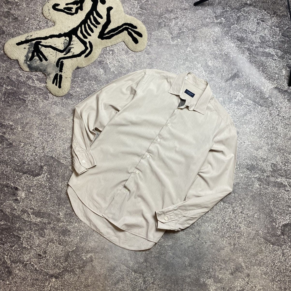 Vintage Vintage Lanvin Luxury Basic Made in Italy classic shirt Size US L / EU 52-54 / 3 - 1 Thumbnail