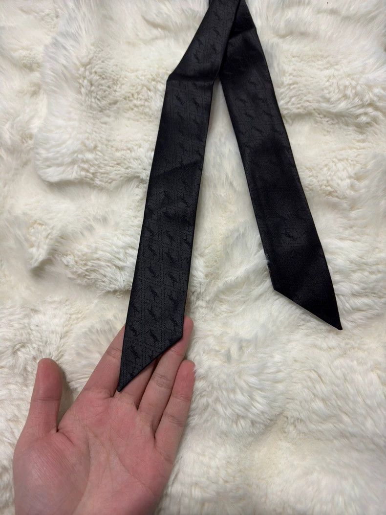 Yves Saint Laurent Saint Laruent Dark full print high set silk tie 2502-Nextar Size ONE SIZE - 8 Thumbnail