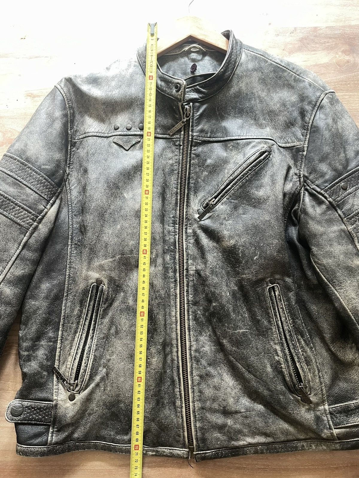 Vintage Distressed Grey Leather Rider Jacket Size US XL / EU 56 / 4 - 5 Thumbnail