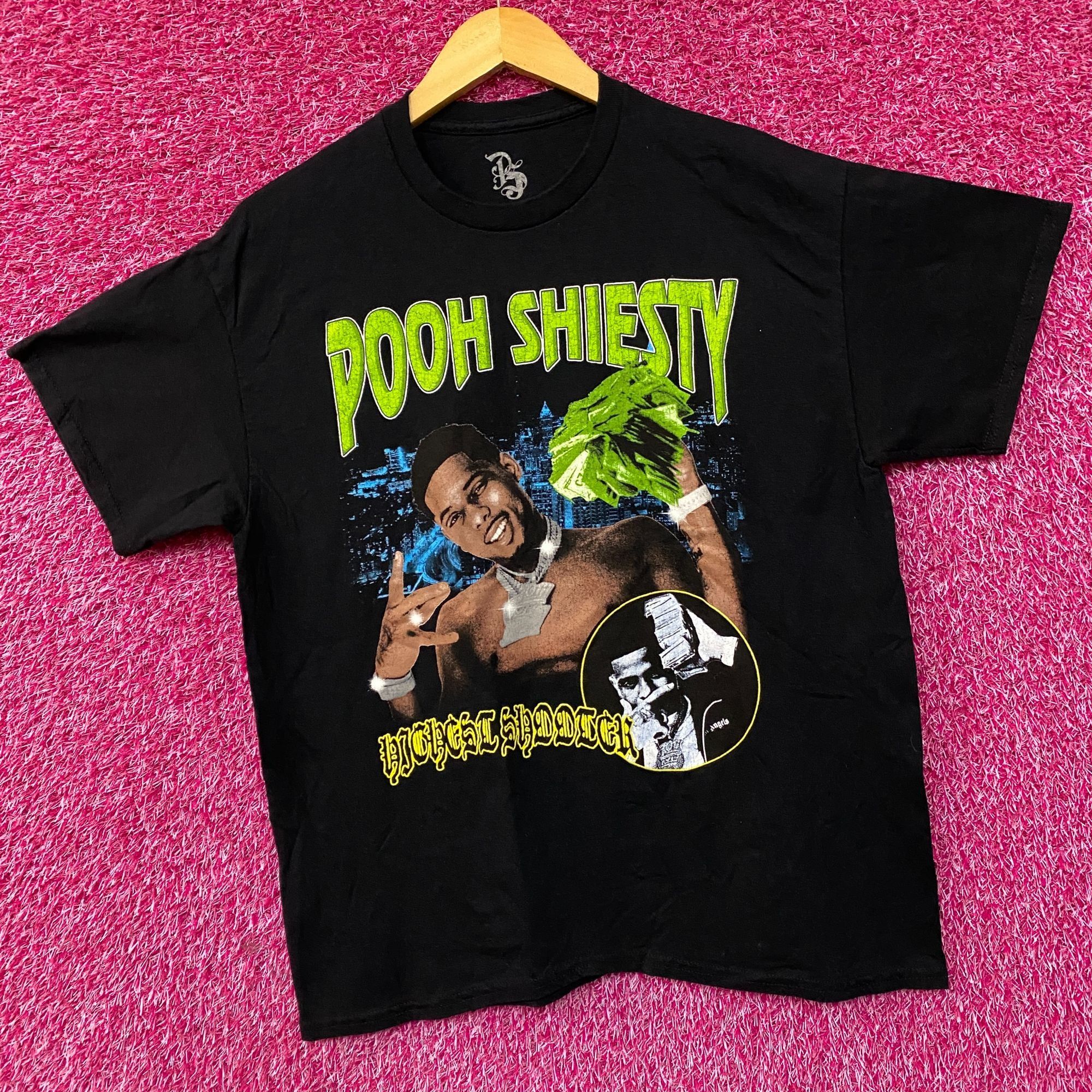 Rap Tees Pooh Shiesty Official Merch Highest Shooter T-shirt Medium Size US M / EU 48-50 / 2 - 3 Thumbnail
