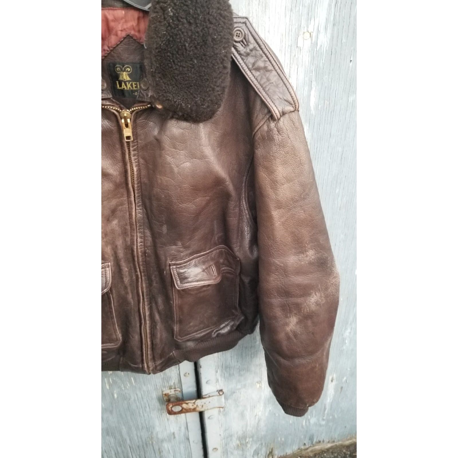 Vintage VINTAGE Lakeland Leather Flight Jacket Size 46 Mens Leather Flight Jacket 46 Brown Size US S / EU 44-46 / 1 - 4 Thumbnail