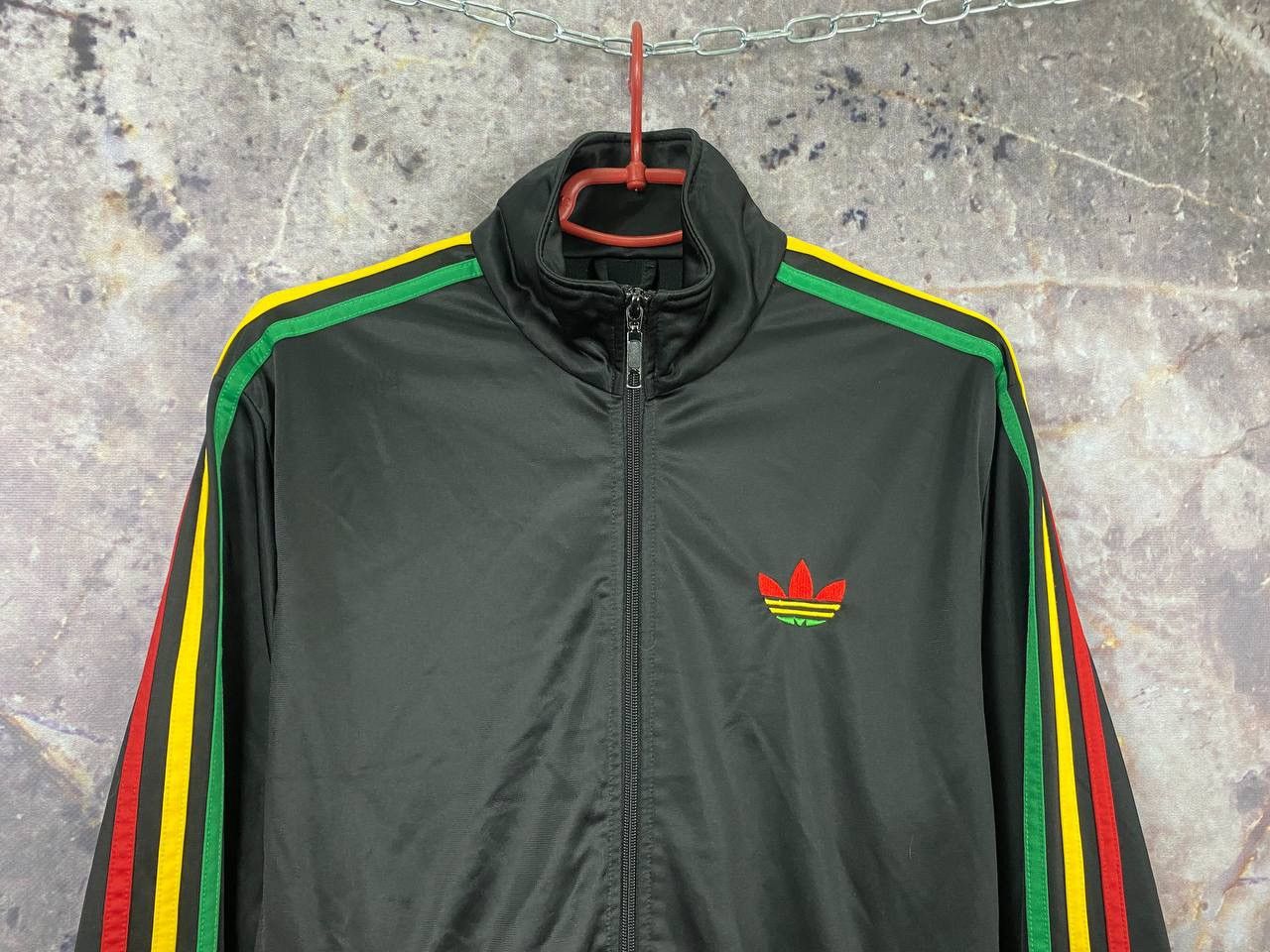 Adidas Streetwear Vintage Adidas Firebird Track Top Jacket Original Trefoil Logo Rasta Grailed