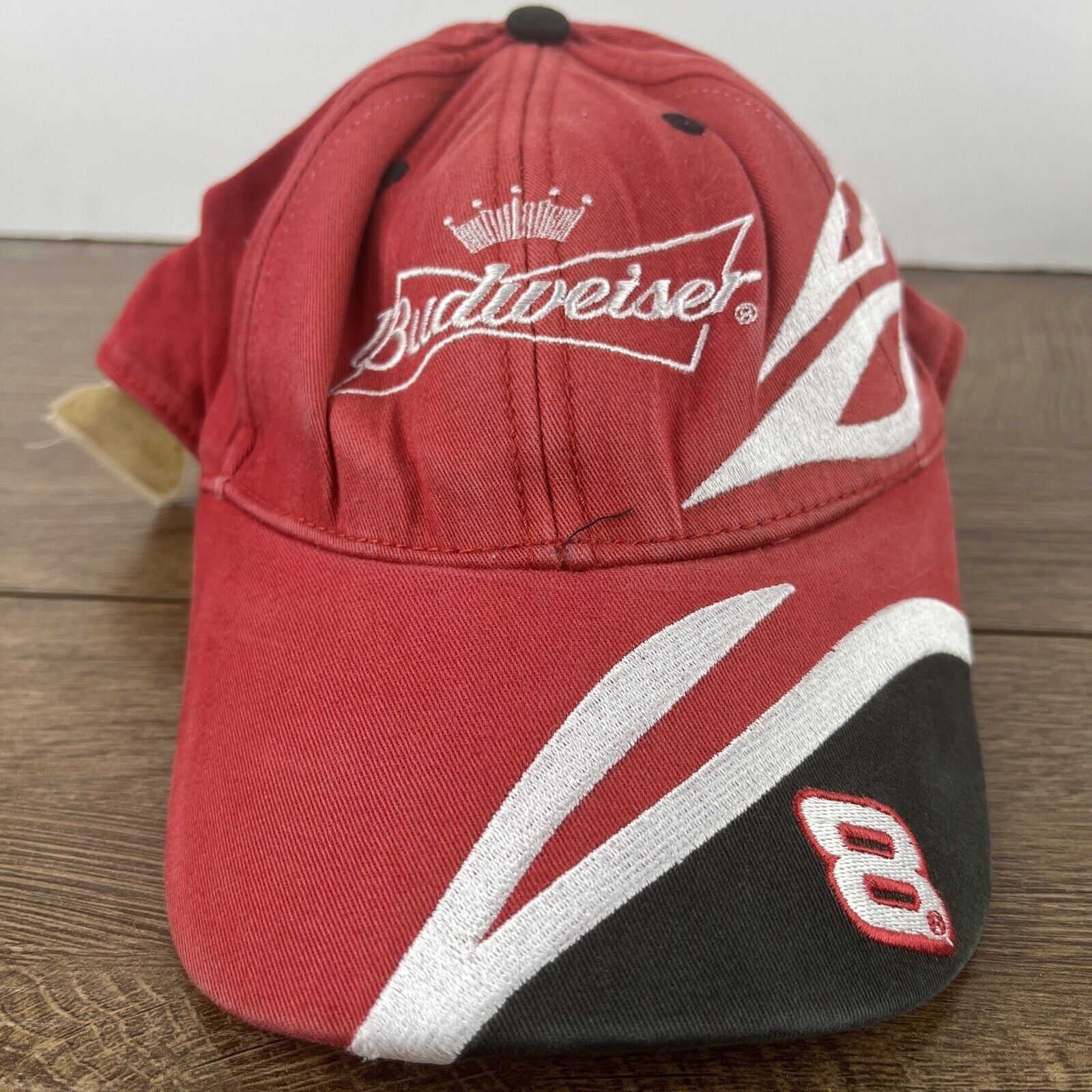 Budweiser Dale Jr 8 Hat Dale Earnhardt Budweiser 8 Red Hat Adjustable Size ONE SIZE - 4 Thumbnail