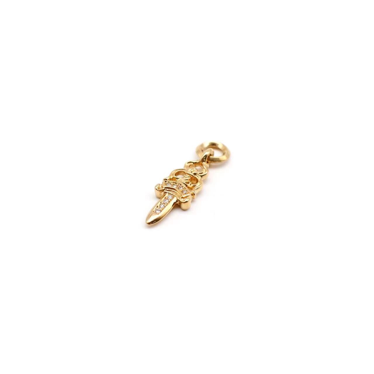 Chrome Hearts Chrome Hearts 22K Gold Diamonds Dagger Pendant Size ONE SIZE - 3 Thumbnail