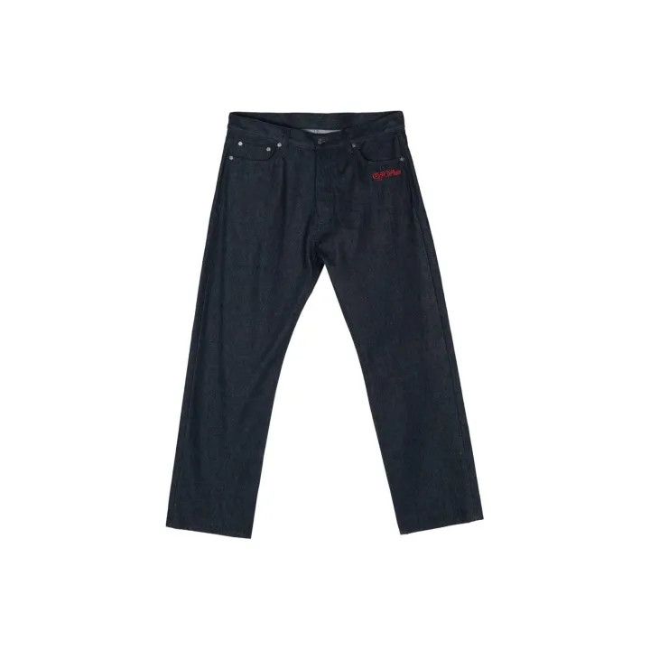 Off-White Embroidered Logo Straight Leg Jeans 0079