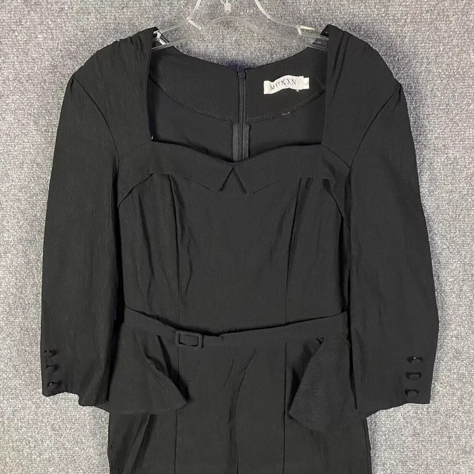 Other Muxxn Dress Women's Large Sheath 3/4 Sleeve Black L Size L / US 10 / IT 46 - 2 Thumbnail