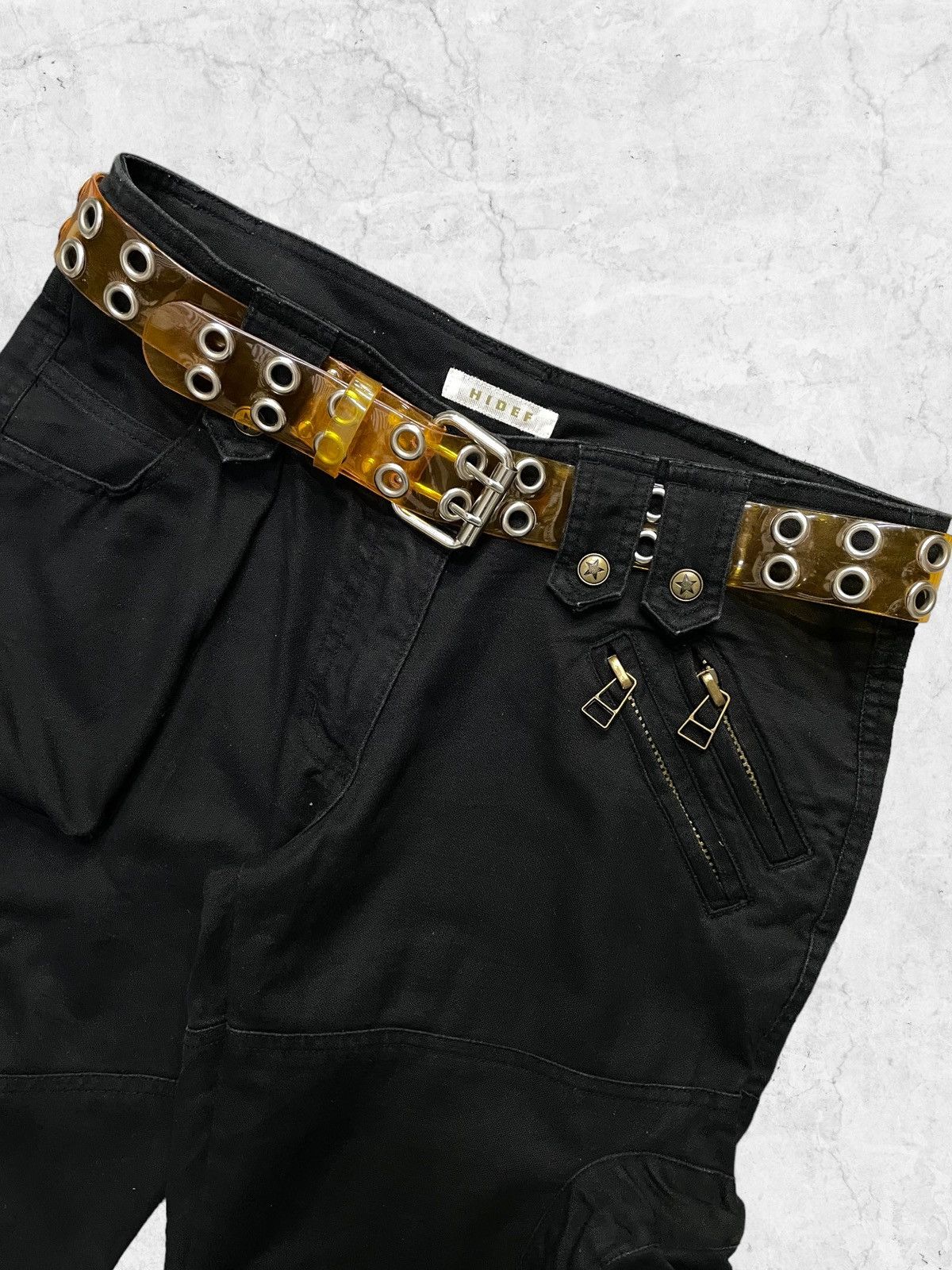 Japanese Brand × Vintage Hidef Japan Gas Mask Multi Pocket Cargo Pants & Rivet Belt Size US 32 / EU 48 - 8 Thumbnail