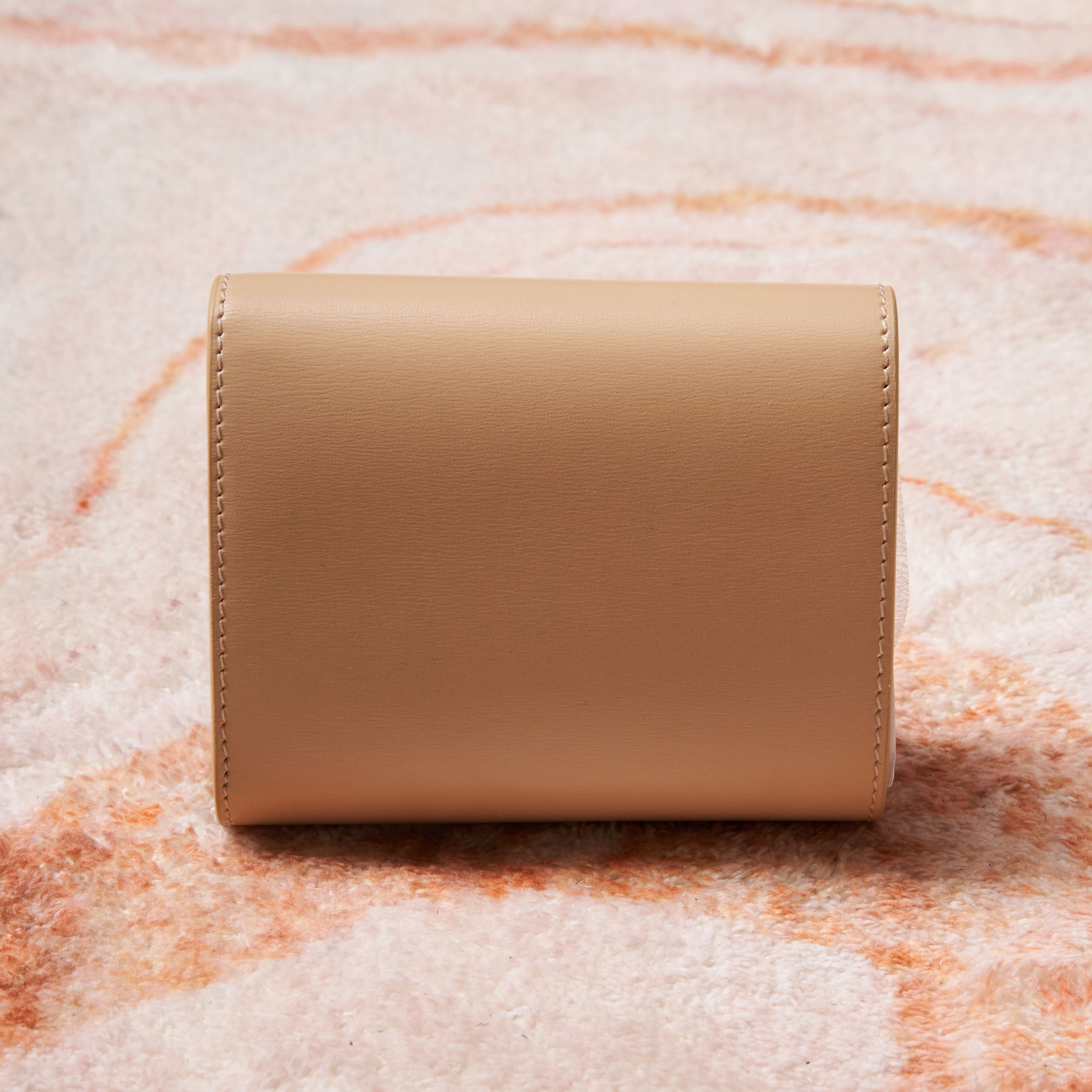 Celine CELINE Small Wallet Triomphe In Shiny Calfskin BEIGE Size ONE SIZE - 3 Thumbnail