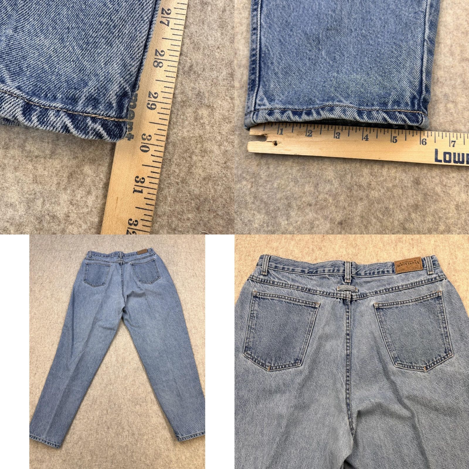 Vintage Vintage Brittania Jeans Womens 16x30 Light Wash Denim High Rise Tapered 90s Size 38" / US 16 / IT 52 - 8 Thumbnail