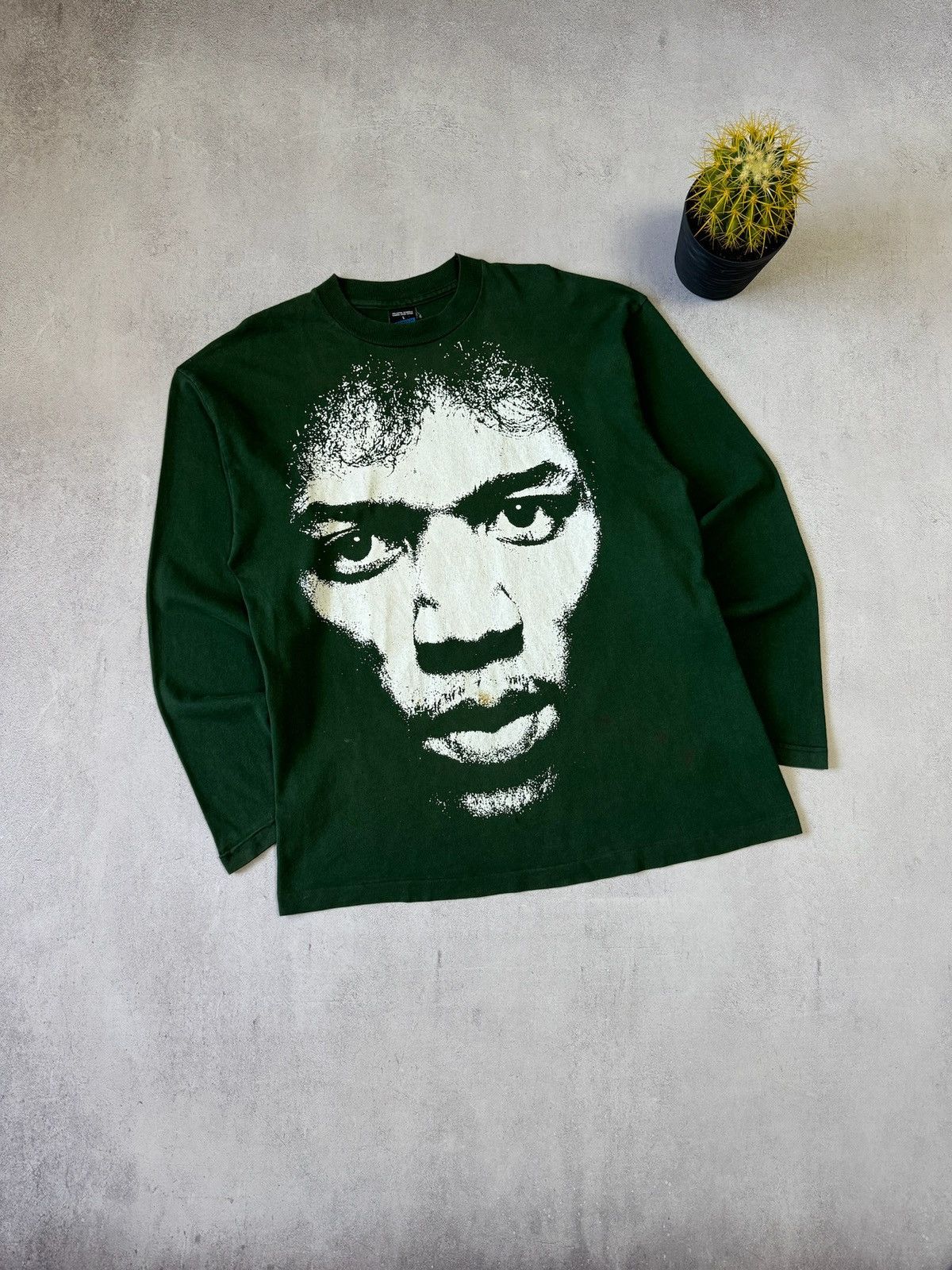 Vintage Very Rare Jimmy Hendrix Face Long Sleeve Shirt Vintage 80s Size US L / EU 52-54 / 3 - 1 Thumbnail