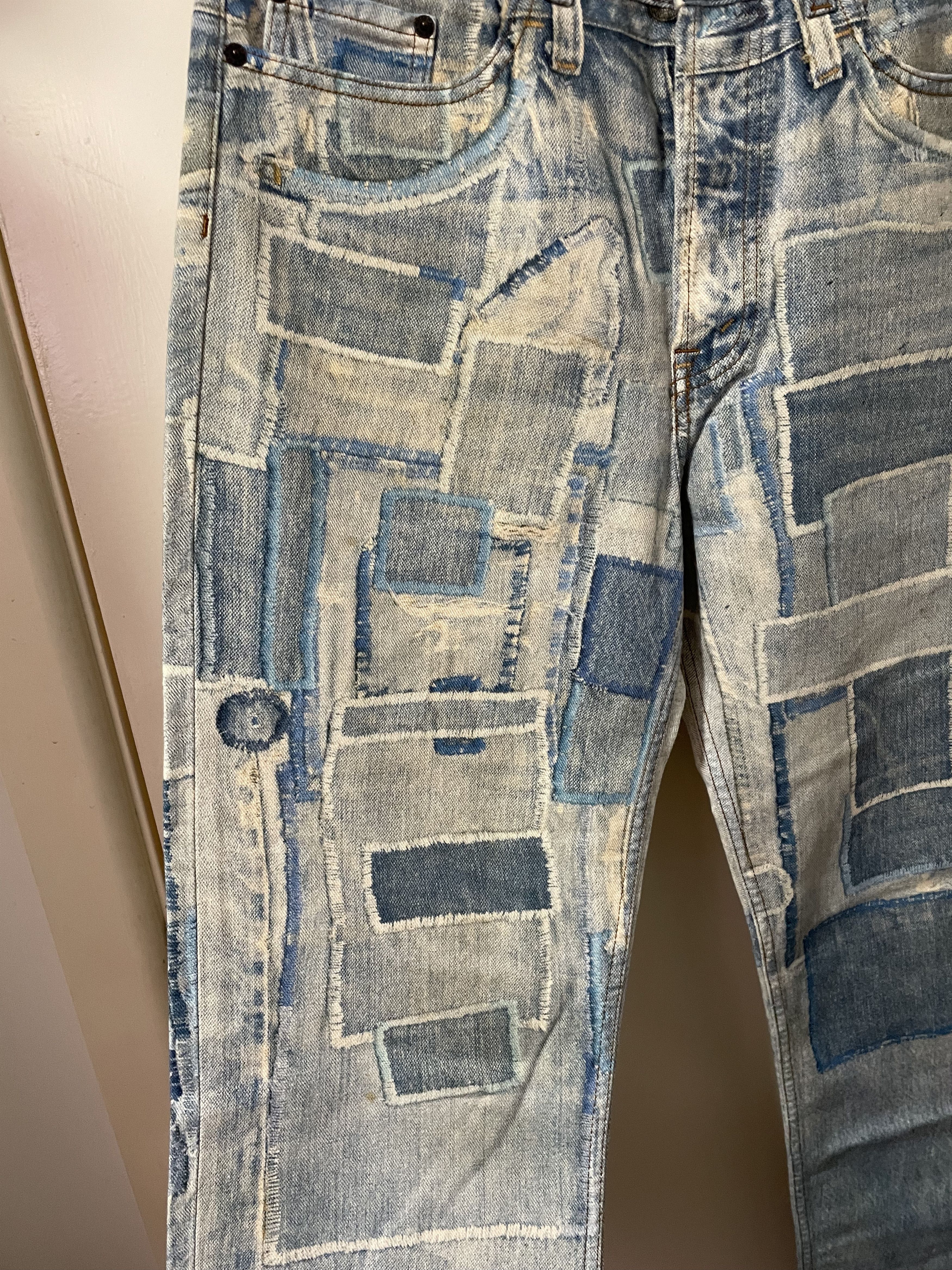Dries Van Noten SS 17 Dries Van Noten "Pender" Light Blue Patchwork Jeans Size US 32 / EU 48 - 6 Thumbnail
