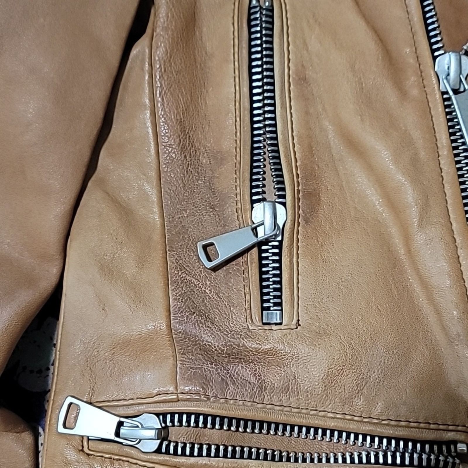 7 For All Mankind COPY - 7FAM Leather Moto Jacket! Size M / US 6-8 / IT 42-44 - 3 Thumbnail