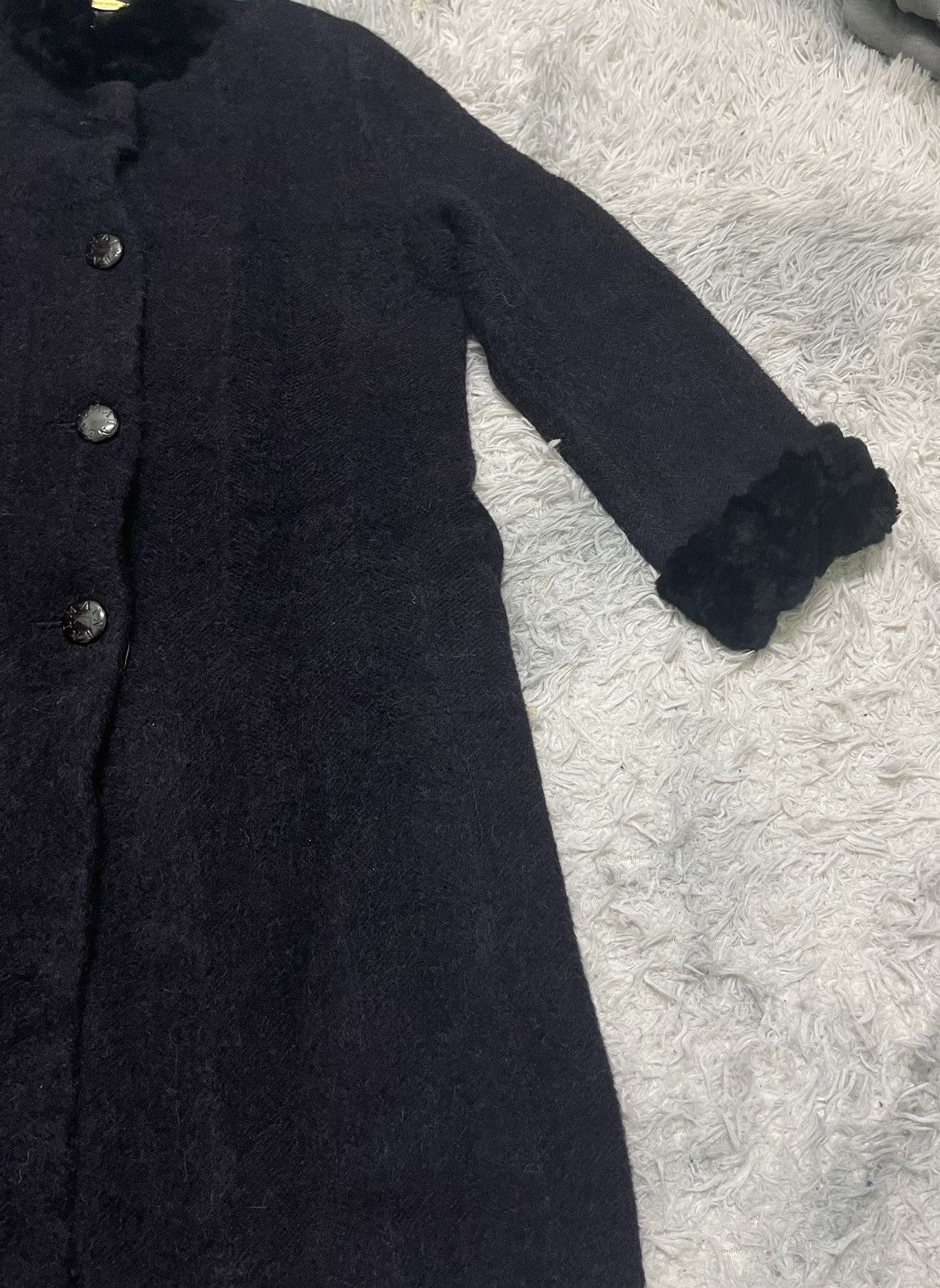 Pierre Balmain 90s PIERRE BALMAIN WOOL FUR NECK LONG COAT Size US S / EU 44-46 / 1 - 5 Thumbnail