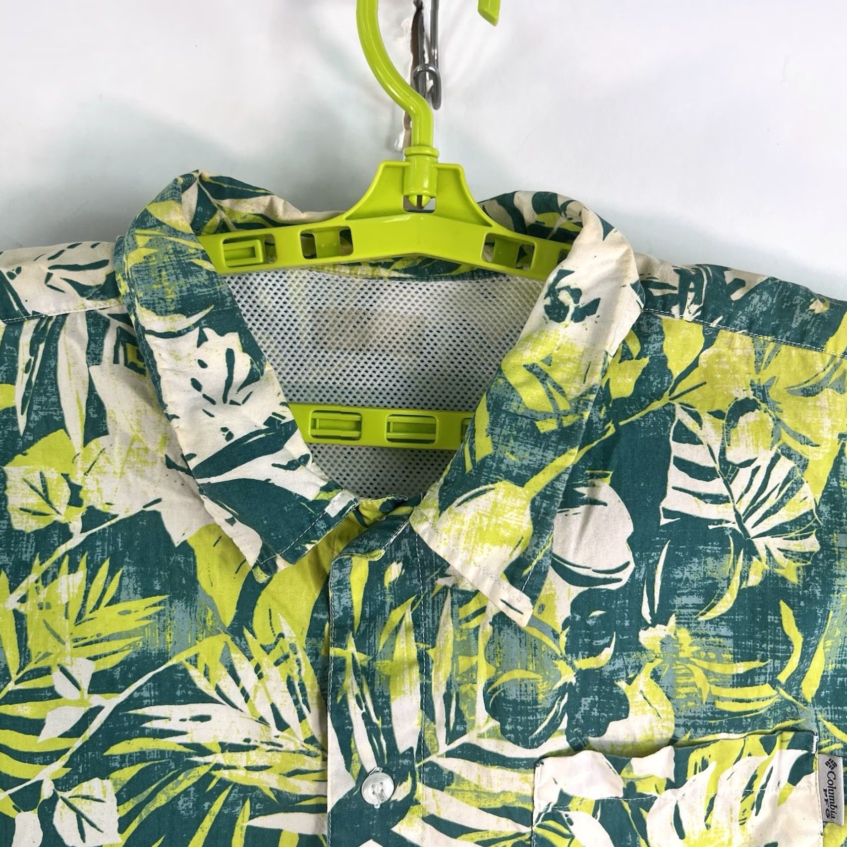 Vintage Columbia PFG Floral Button-Up Shirt Mens L Green Yellow Short Sleeve Shirt Size US L / EU 52-54 / 3 - 4 Thumbnail
