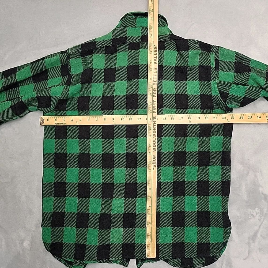 Vintage VTG Frost Proof Shirt Jacket Mens 16 Green Buffalo Plaid Wool Over Shirt Logger Size US M / EU 48-50 / 2 - 8 Thumbnail