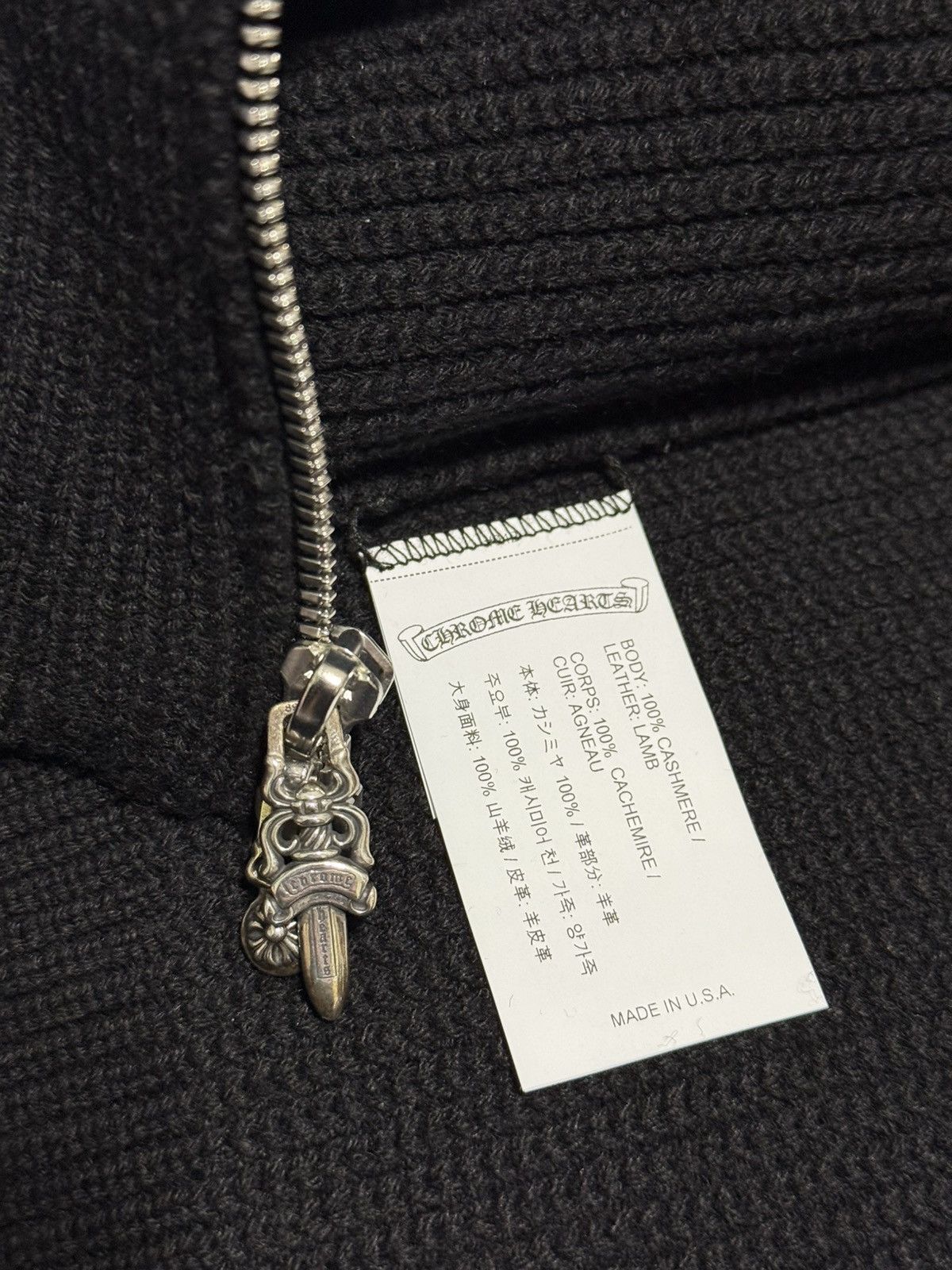 Chrome Hearts Cemetery Cross Patch Zip Up Cashmere Knit Hoodie Size US L / EU 52-54 / 3 - 7 Thumbnail
