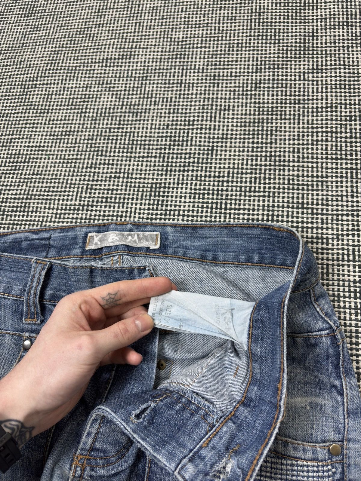 Japanese Brand Y2K kosmo lupo embroidered skeleton swag jeans vintage Size US 32 / EU 48 - 9 Thumbnail