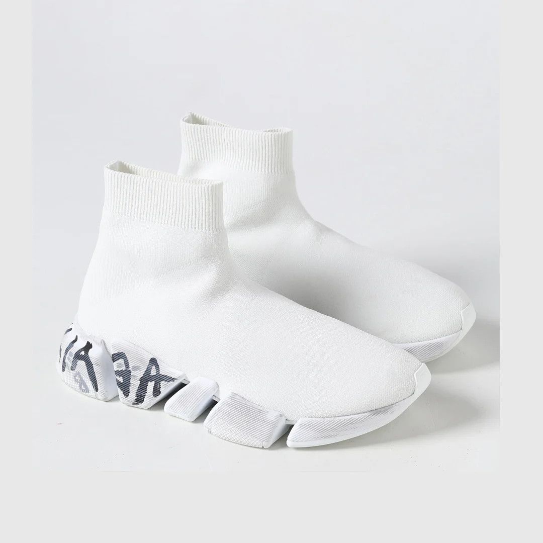 Balenciaga o1bcso1str0126 Speed 2.0 Graffiti Recycled knit Sneakers Size US 6 / IT 36 - 3 Thumbnail