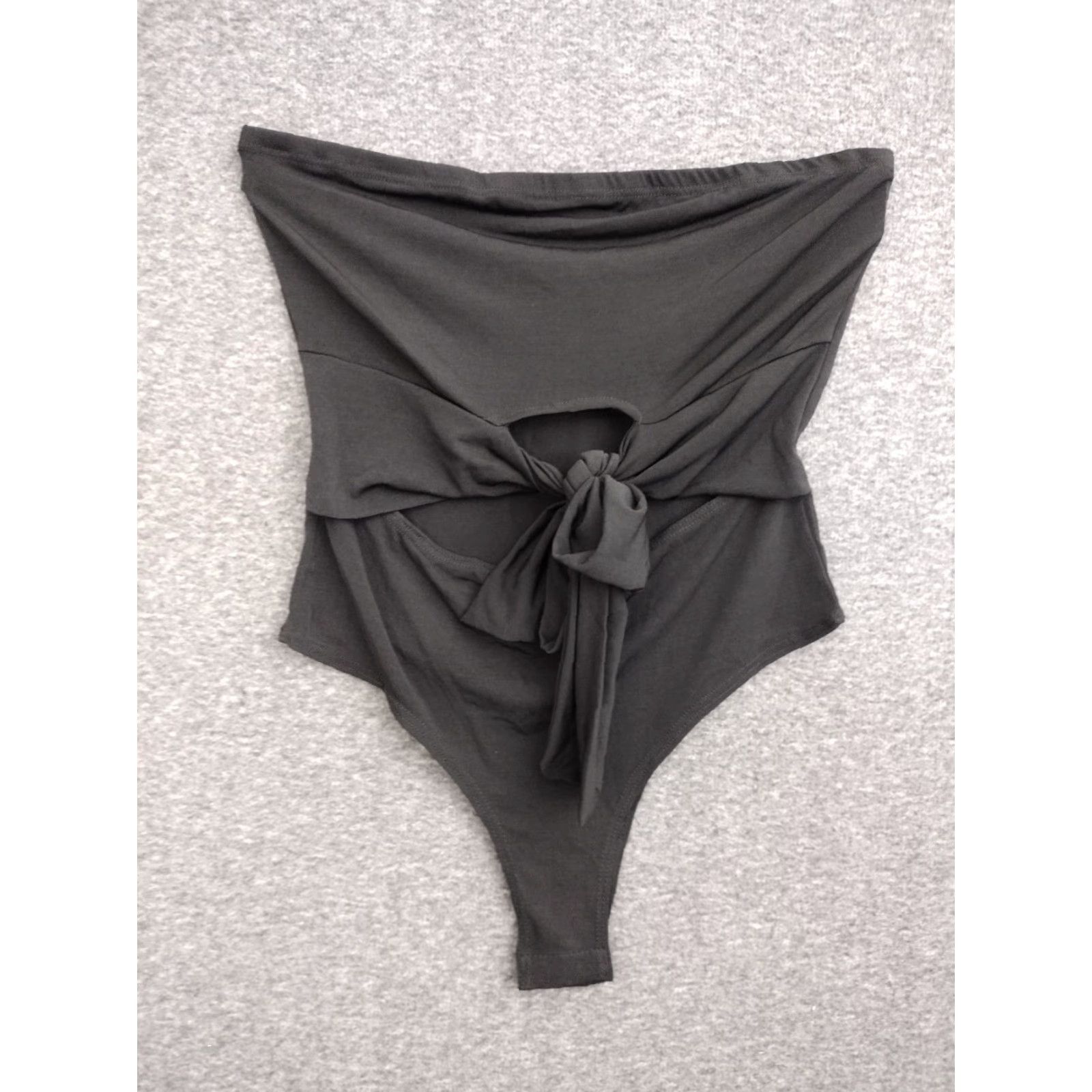 Vintage MAGIA Strapless One Piece Swimsuit Black M Women Beach Tie Cutout Adjustable Mens? No. End clean. Size ONE SIZE - 2 Thumbnail