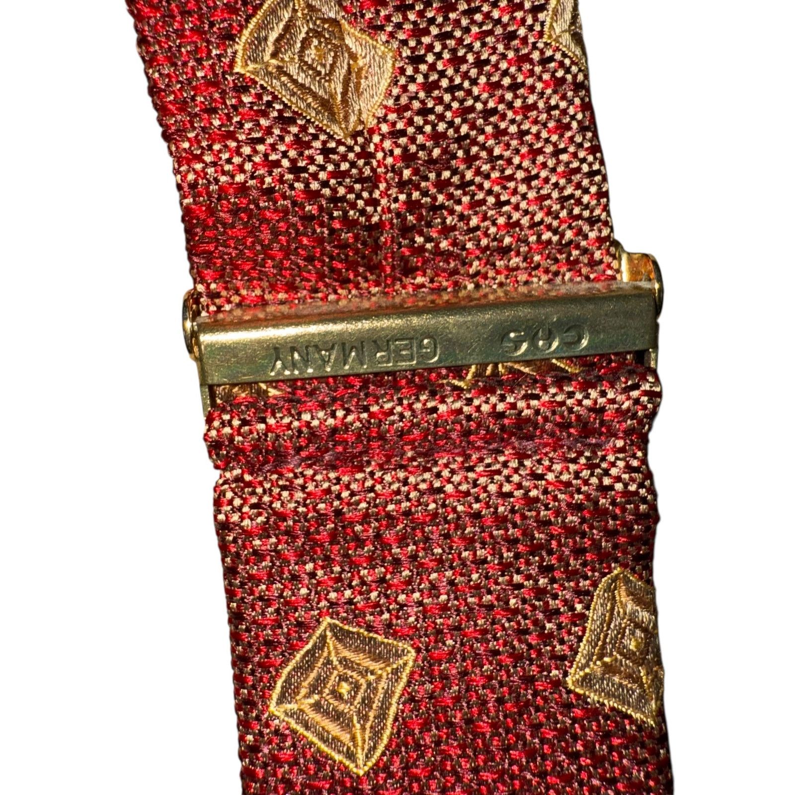 Vintage Vintage Y-Shaped Abstract Adjustable Burgundy Suspenders Size ONE SIZE - 4 Thumbnail