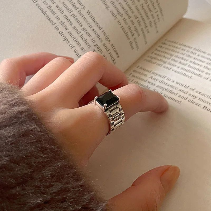 Jewelry Creative Black Zircon Ring Size ONE SIZE - 3 Thumbnail