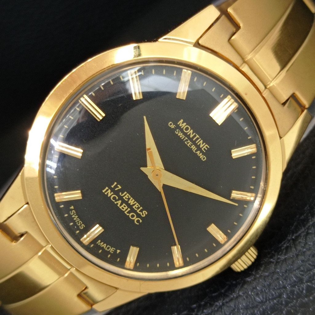 Other VINTAGE MONTINE HAND-WINDING SWISS MENS WATCH a444175 Size 38 - 1 Thumbnail