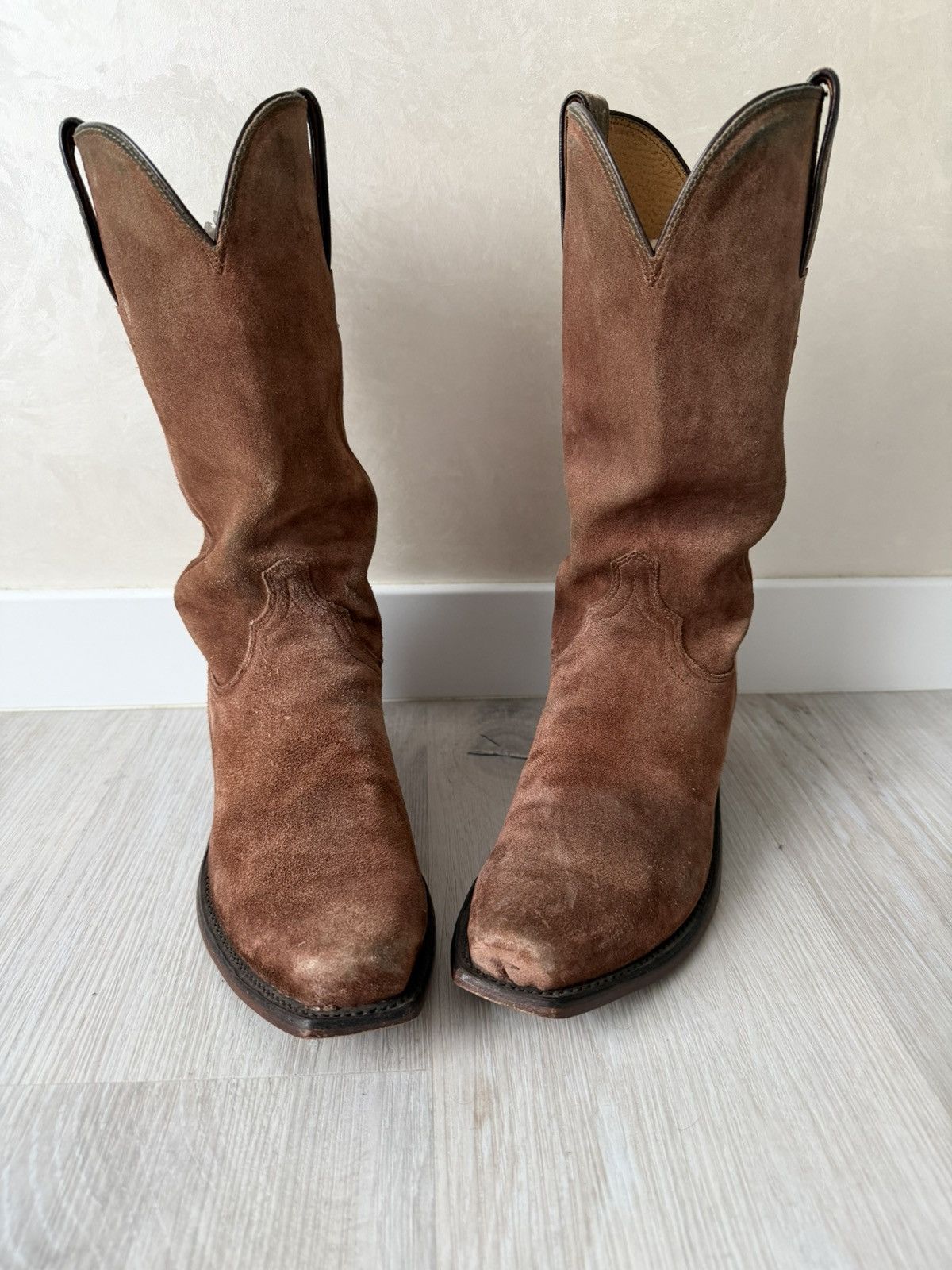 Lucchese Vintage Luchesse Brown Suede Cowboy Western Boots Size US 8 / EU 41 - 3 Thumbnail