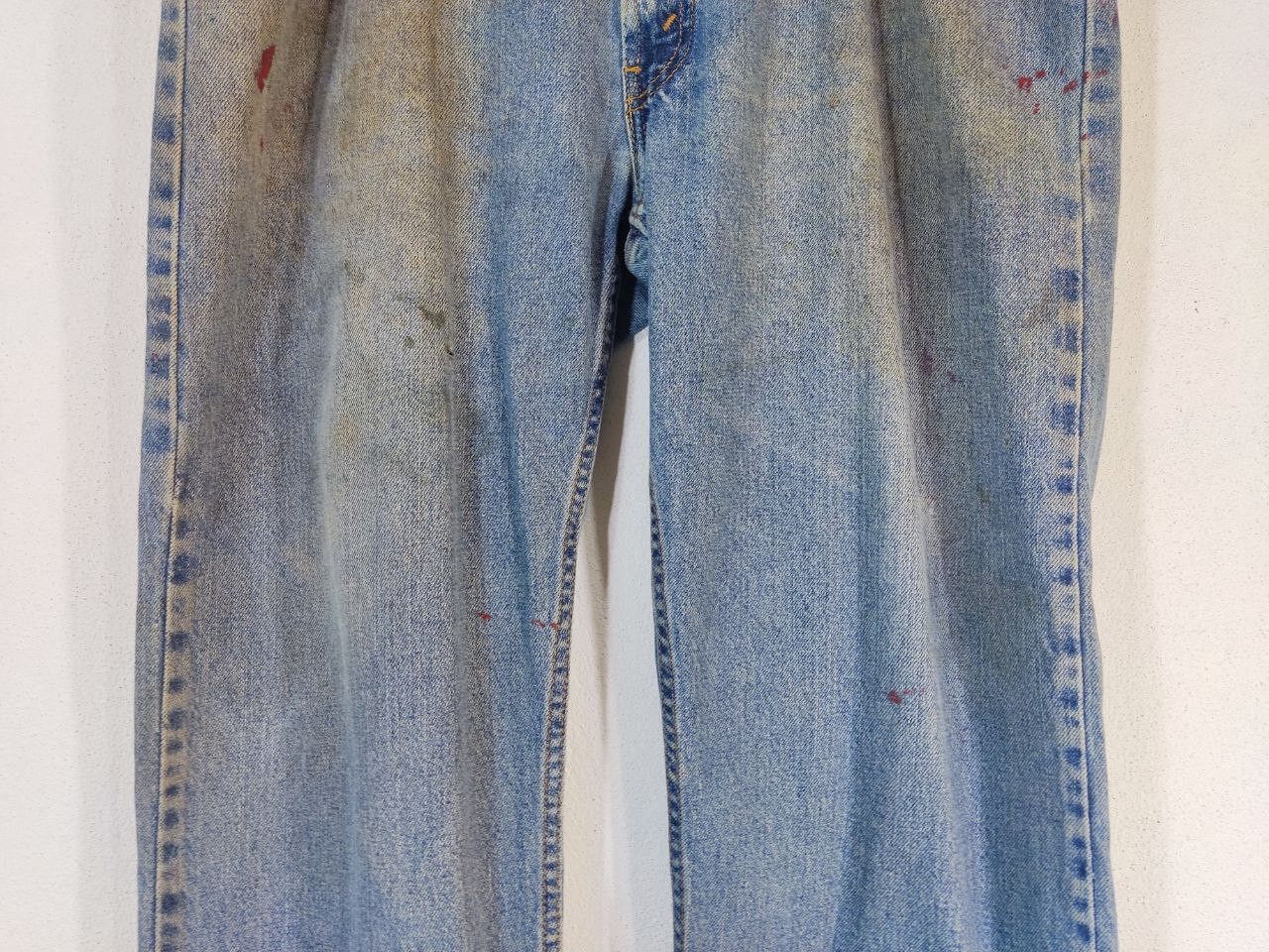 Levi's vintage levis 505 regular fit paint splatter denim Size US 42 / EU 58 - 11 Thumbnail