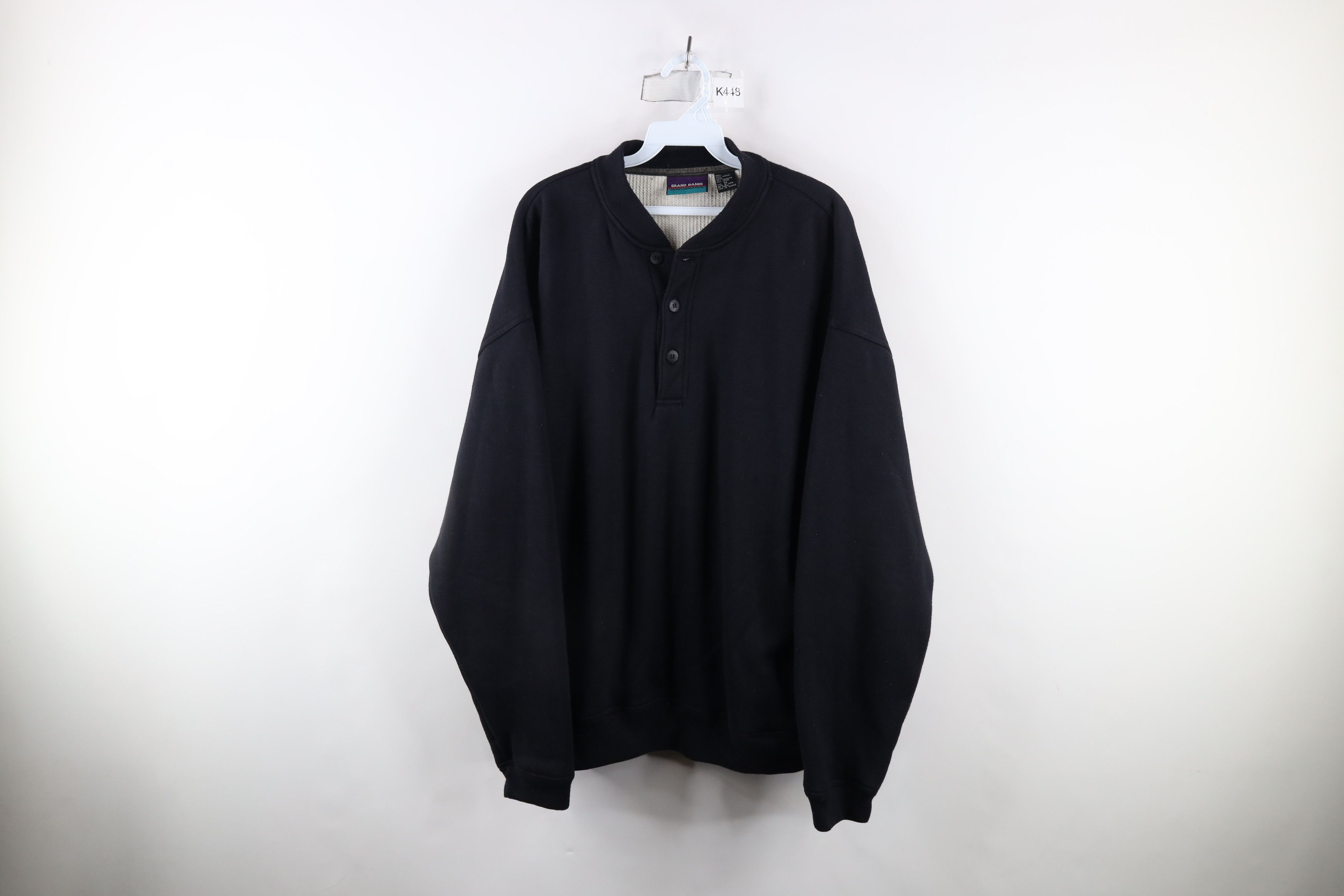 Vintage Vintage 90s Streetwear Wall Thermal Lined Henley Sweatshirt Size US XL / EU 56 / 4 - 1 Thumbnail