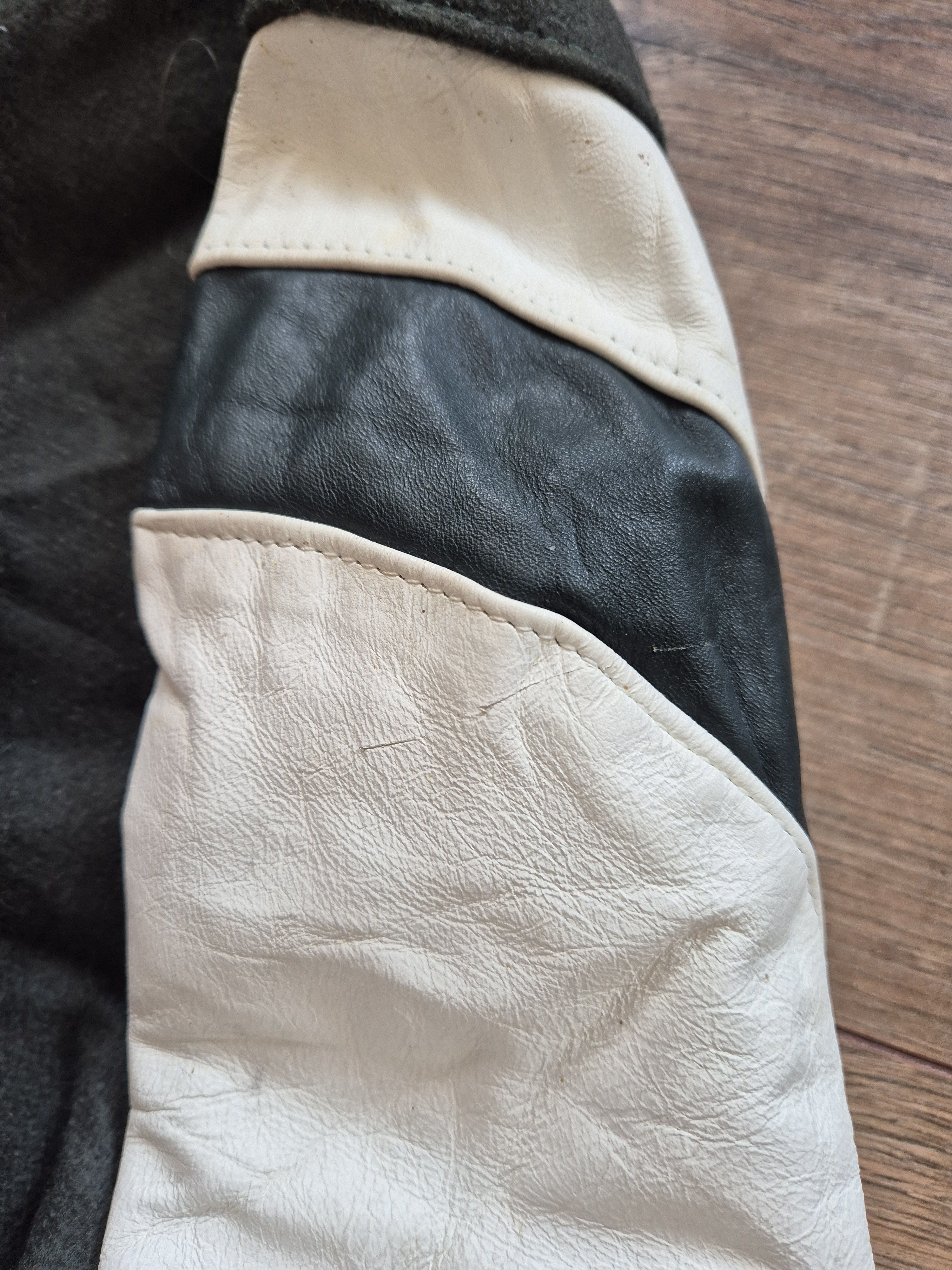 Holloway Holloway Vintage Varsity Jacket – Green Wool & White Leather Size US XL / EU 56 / 4 - 8 Thumbnail