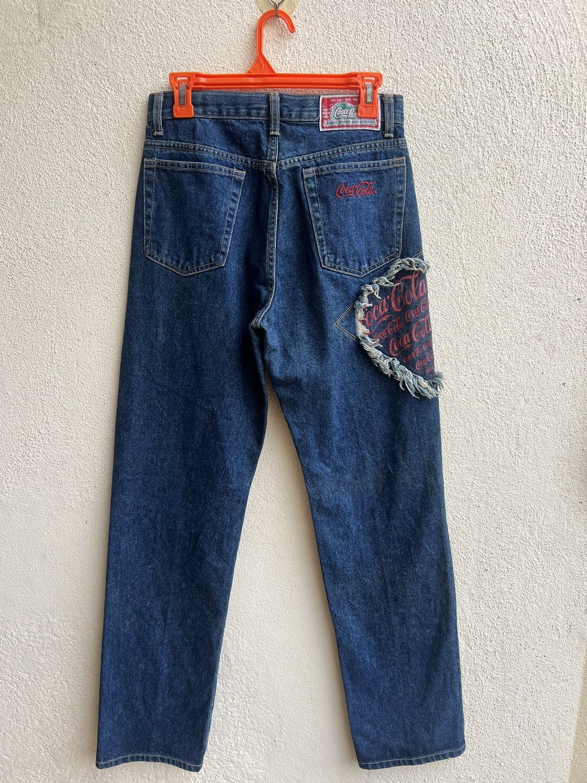Coca Cola Vintage 90s Coca Cola Patchwork Denim Jeans Pant Size US 29 - 21 Thumbnail