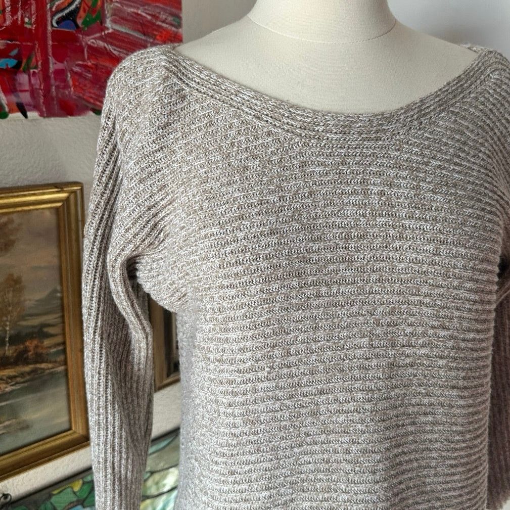 Other new york & company beige gray knit sweater Size M / US 6-8 / IT 42-44 - 2 Thumbnail