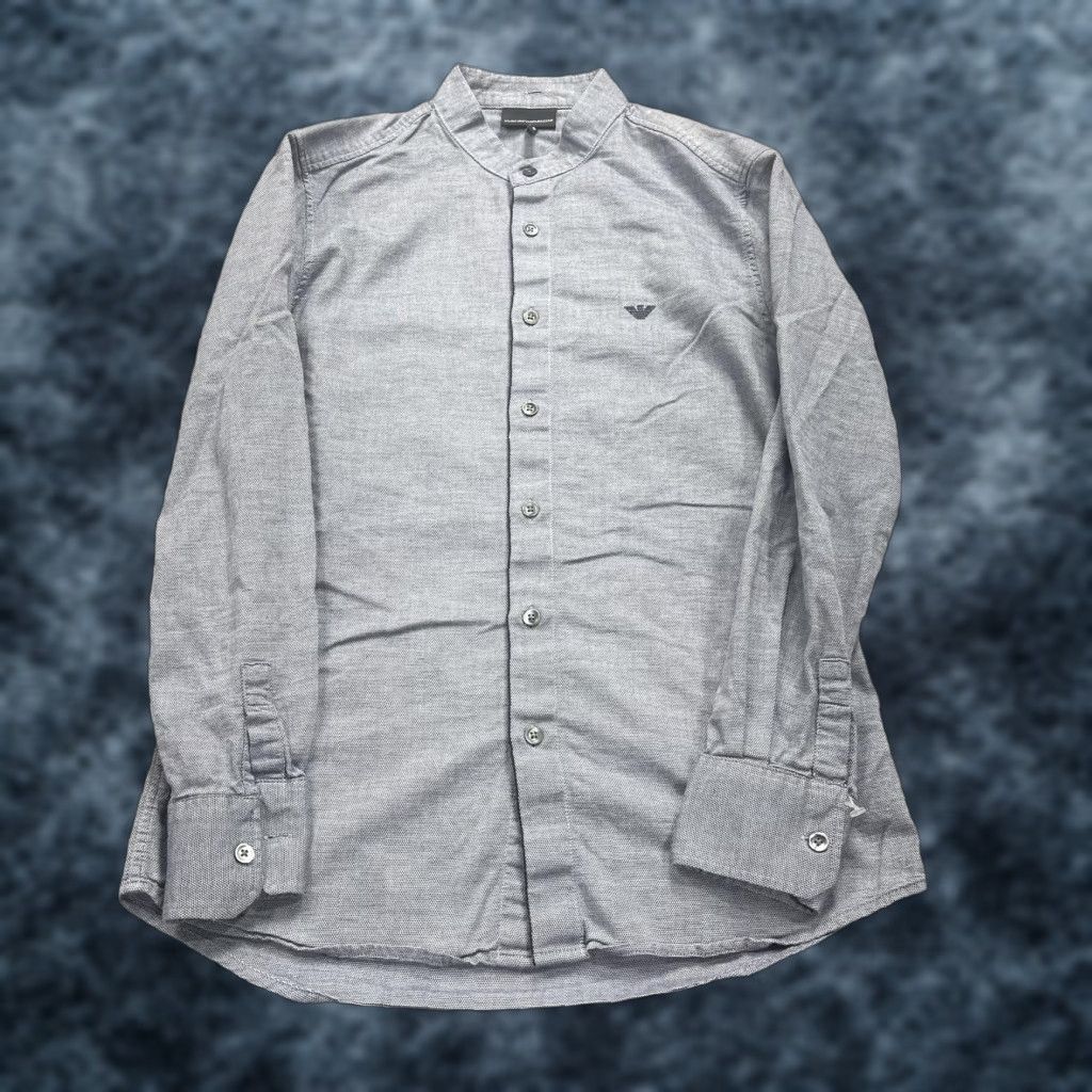 Emporio Armani Emporio Armani Shirt Mens Small Gray Regular Fit Button Down No Collar Dressy Size US S / EU 44-46 / 1 - 1 Thumbnail