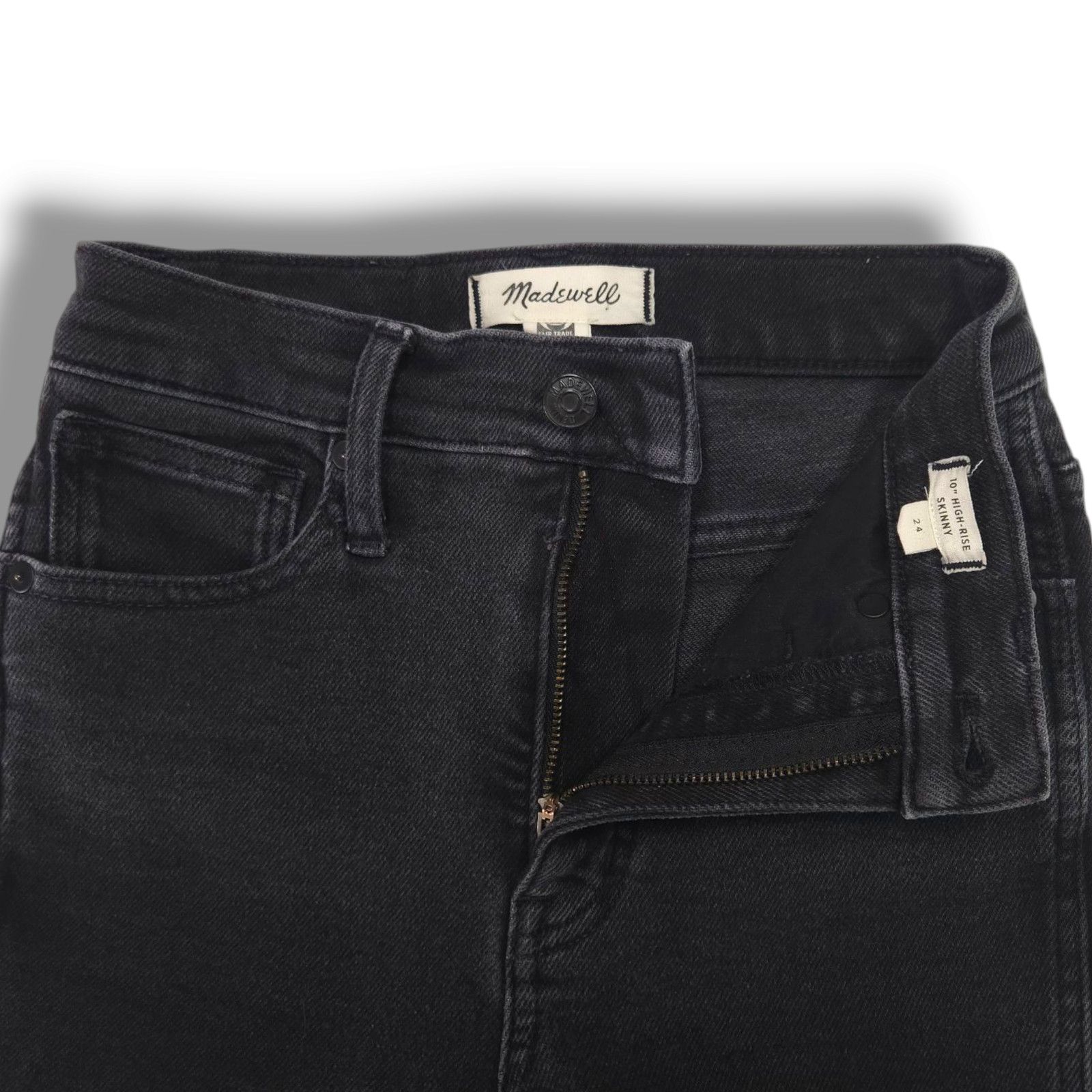 Madewell EUC Madewell High-Rise Skinny Jeans Sz. 24x28 Black Frost Size 24" / US 00 / IT 34 - 4 Thumbnail