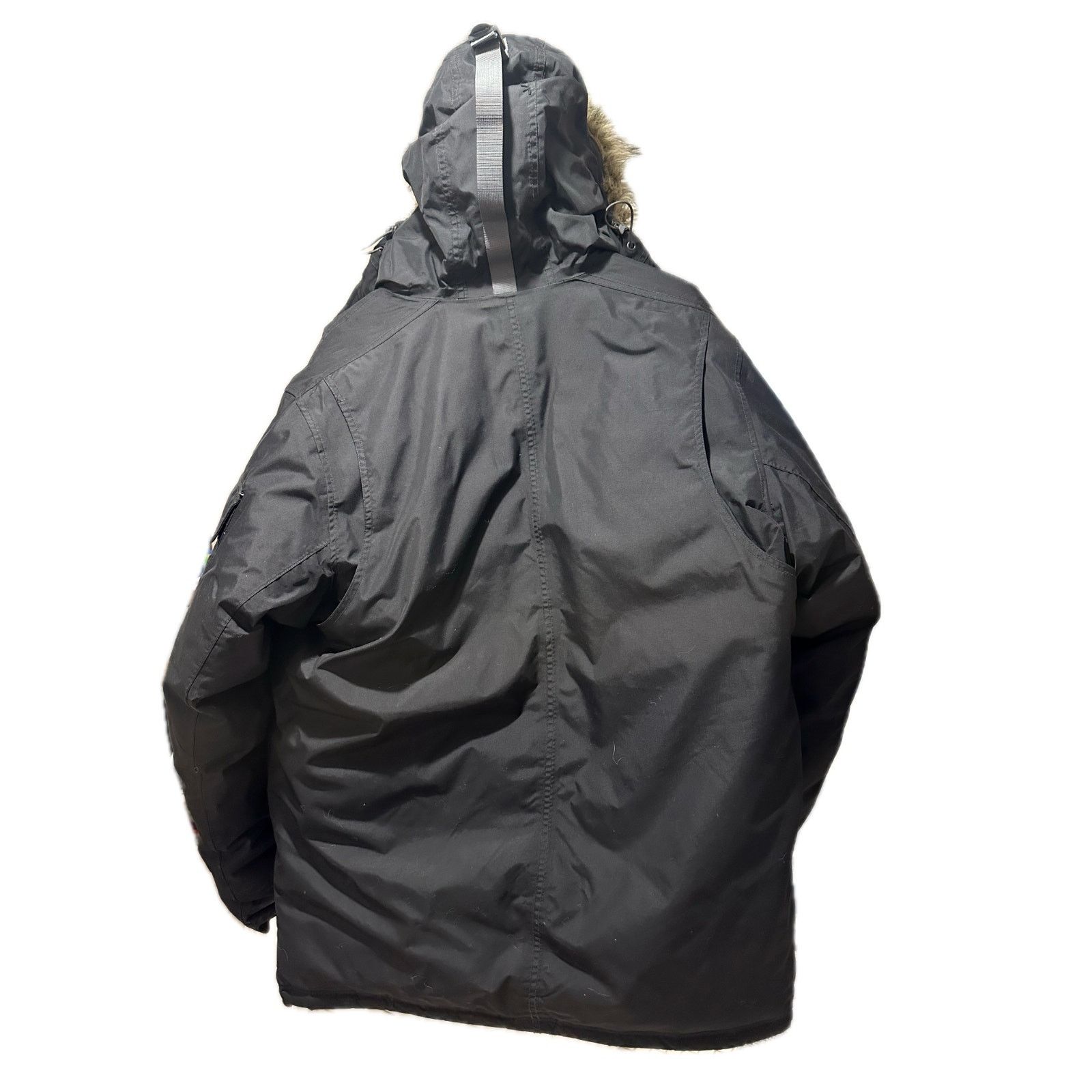 Eddie Bauer Men's Large Down Parka Black WeatherEdge Goose Feather Hood Size US L / EU 52-54 / 3 - 3 Thumbnail