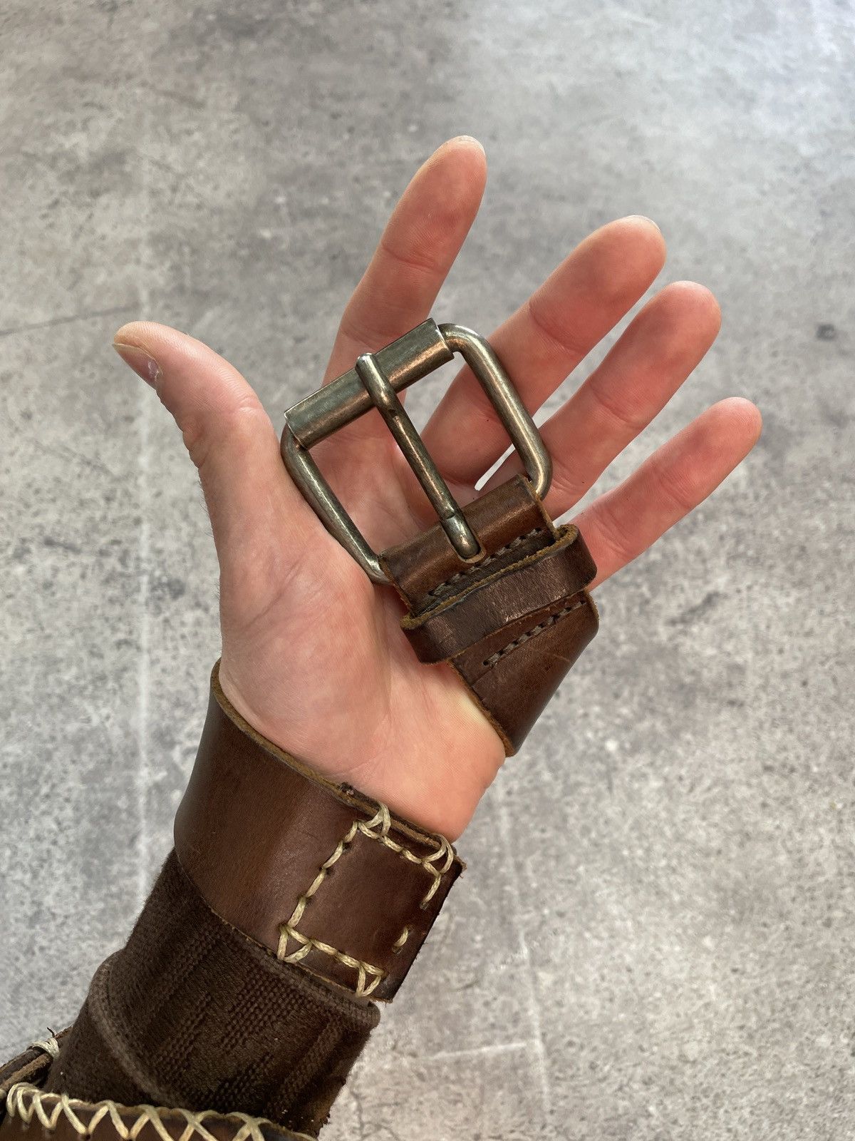 Diesel Vintage Leather Belt Y2K Rhinestones Punk Metal Avant Garde Size 34 - 5 Thumbnail
