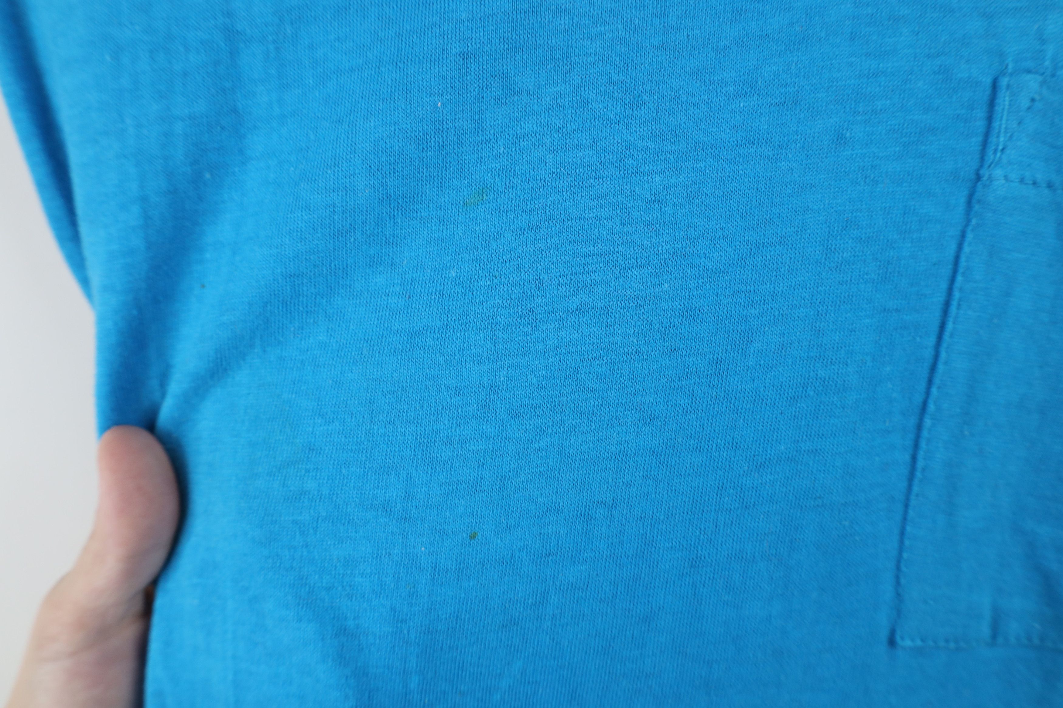 Vintage Vintage 90s Streetwear Distressed Blank Pocket T-Shirt Blue Size US M / EU 48-50 / 2 - 5 Thumbnail