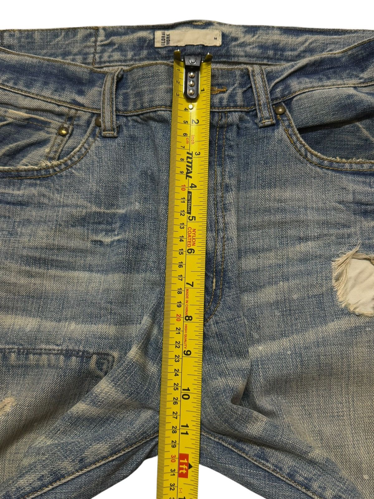 Global Work Vintage 90s Global Work Blue Faded Wash Whiskers Distressed Size US 31 - 12 Thumbnail