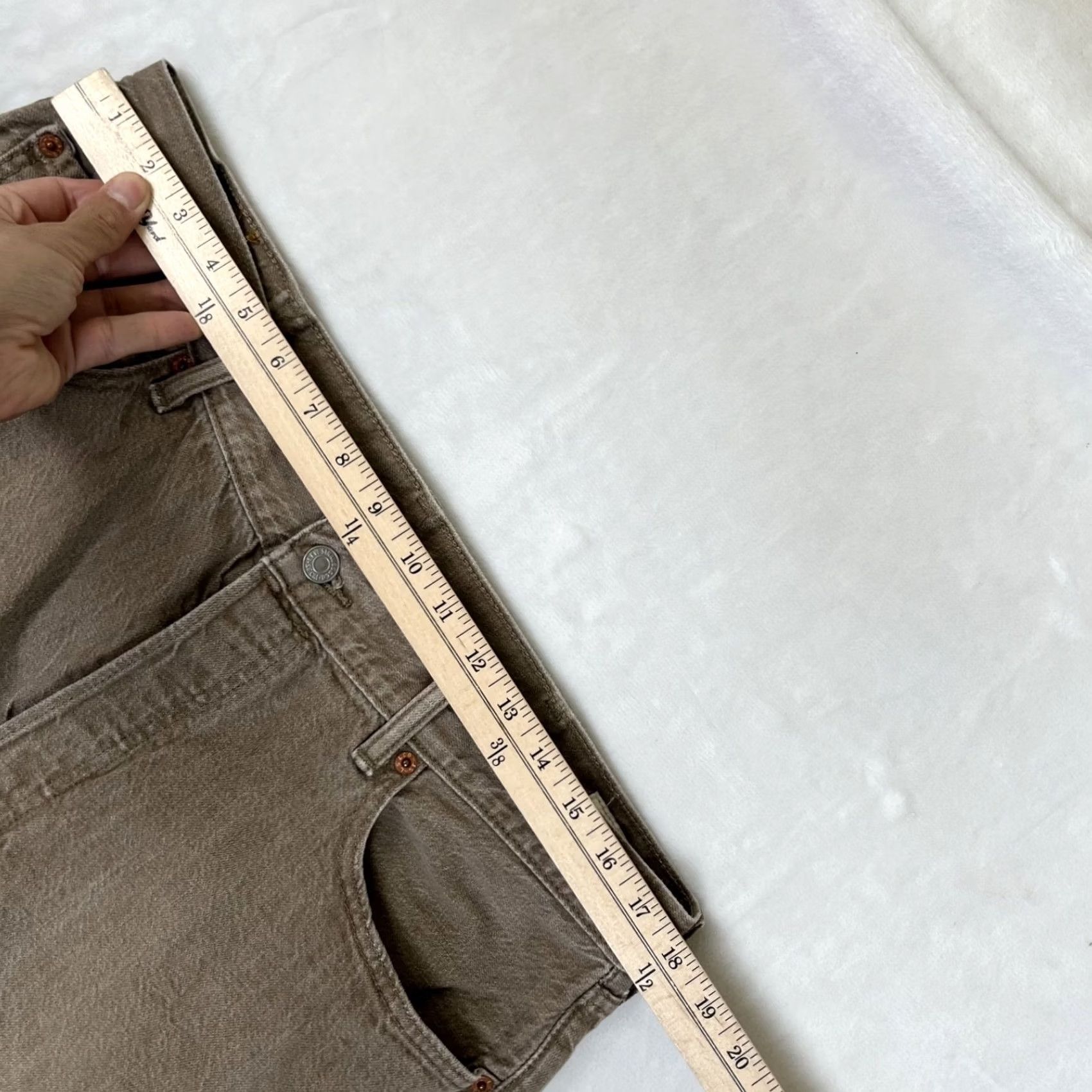 Levi's VINTAGE Levi's 501 Jeans Brown Denim 36x28 USA 90s Mens Regular Straight Pocket Denim Wood Button Made in Mexico Size US 36 / EU 52 - 3 Thumbnail