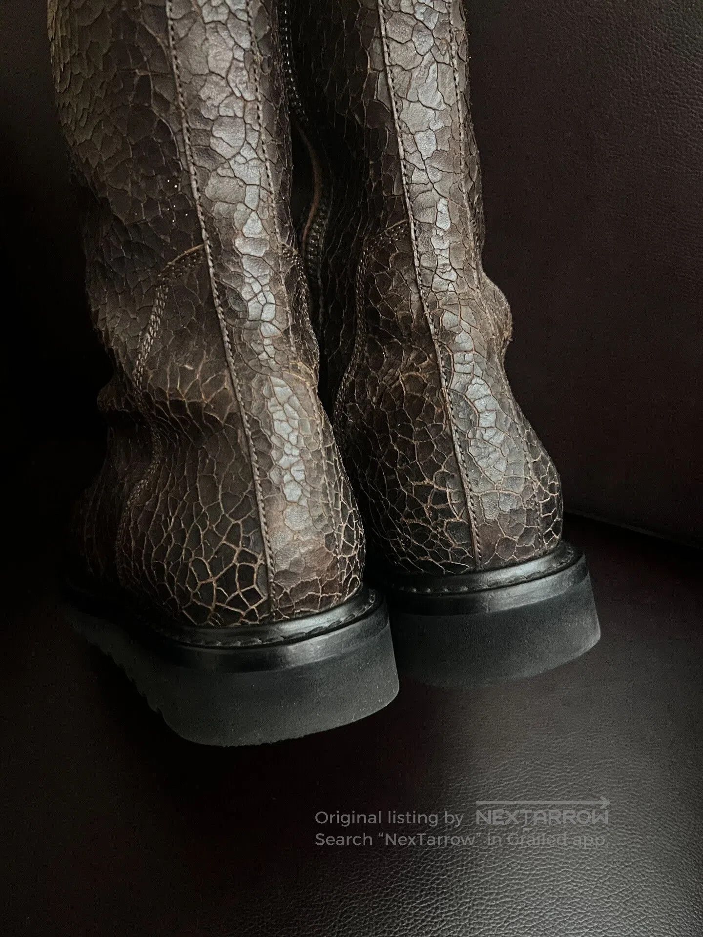 Rick Owens Rick Owens Cracked Leather Military Boots. Size US 7 / EU 40 - 4 Thumbnail